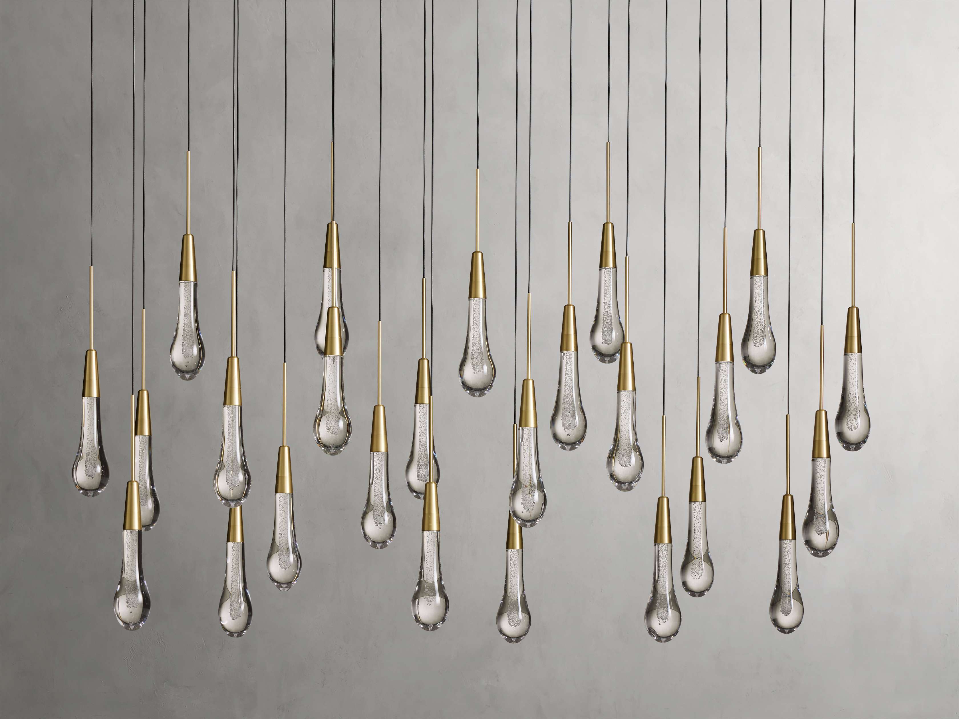 Black Glass Linear chandelier - Lumen Court for dining room view 27