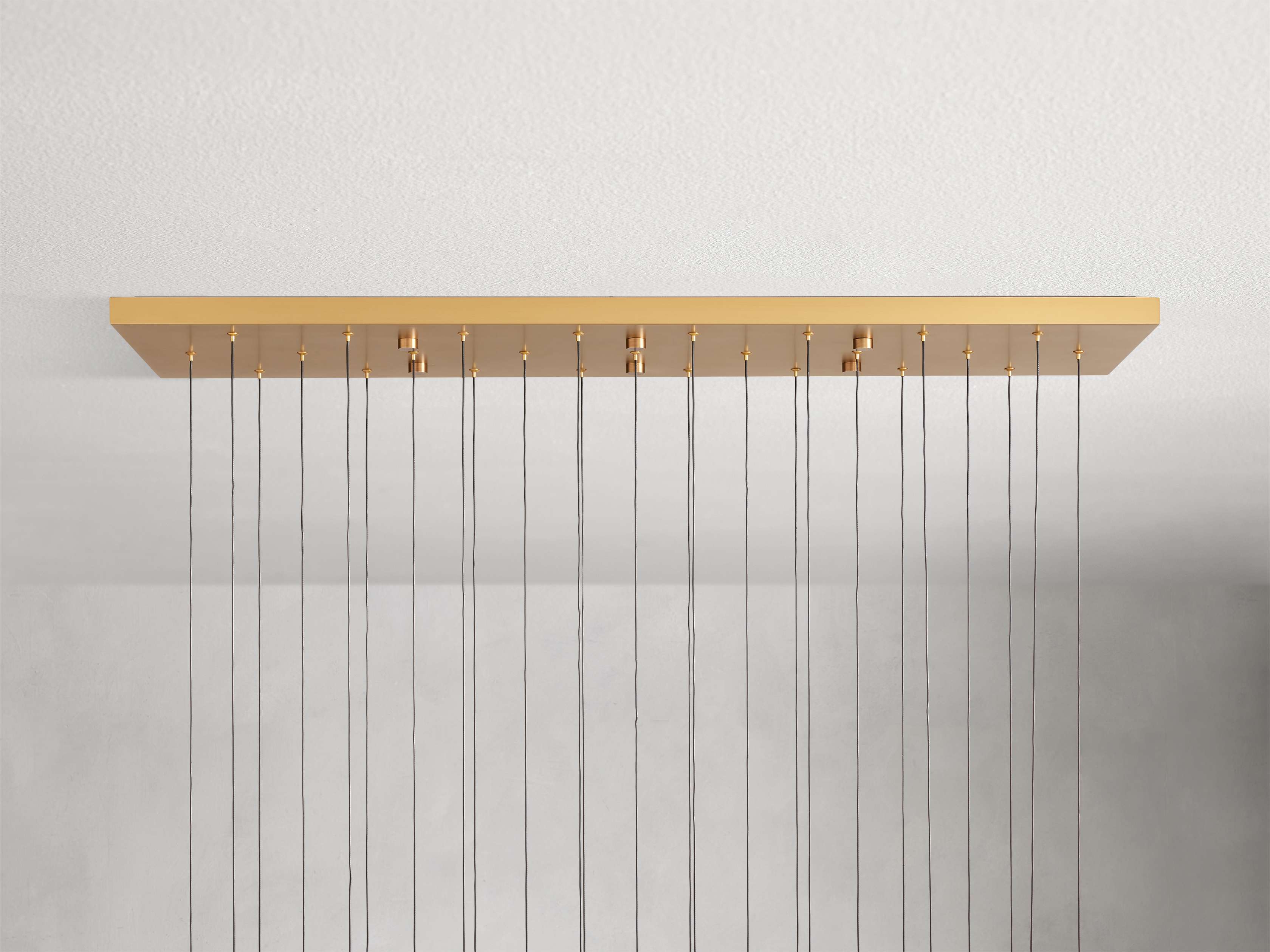 Black Glass Linear chandelier - Lumen Court for dining room view 29