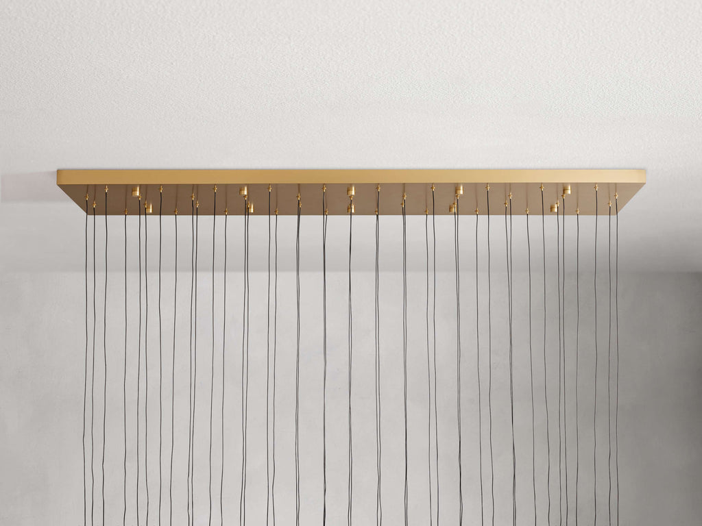 Black Glass Linear chandelier - Lumen Court for dining room view 33