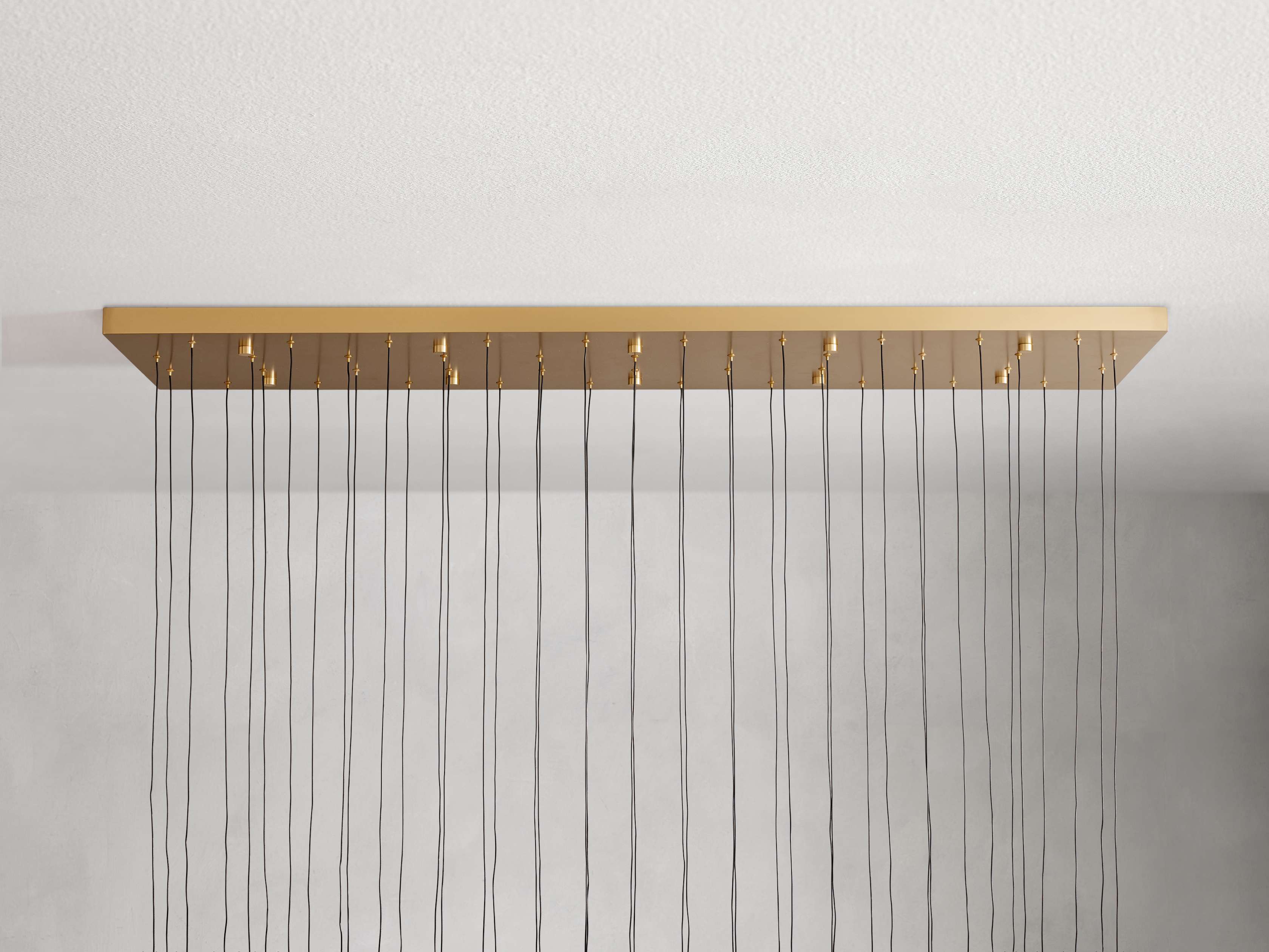 Black Glass Linear chandelier - Lumen Court for dining room view 33