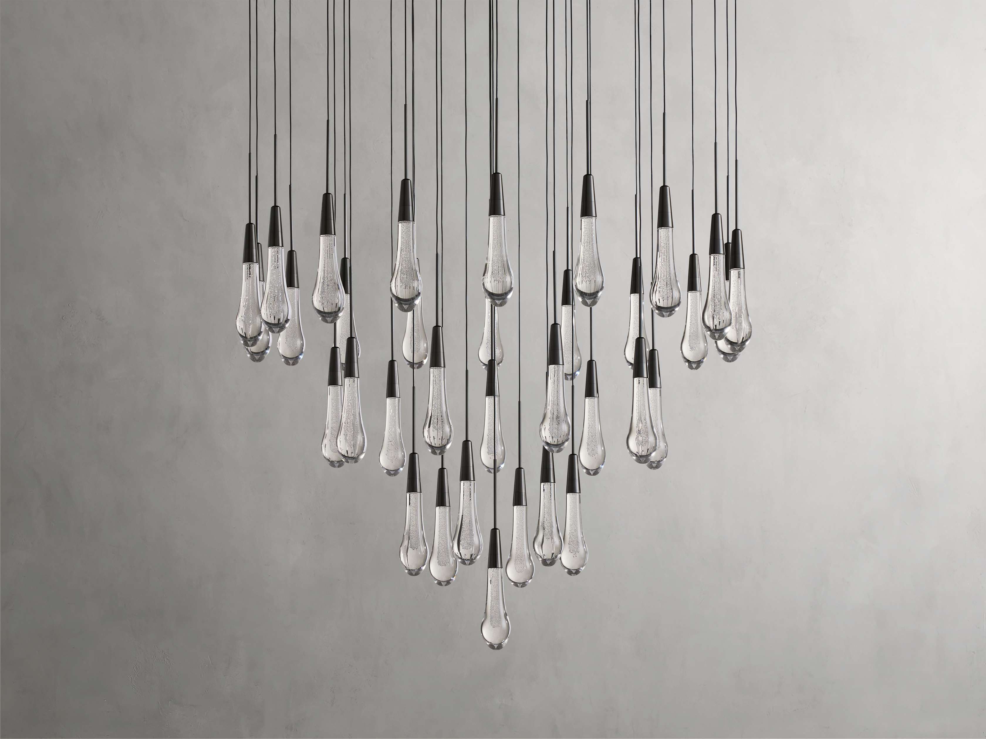 Black Glass Round chandelier - Eden Court for dining room view 51