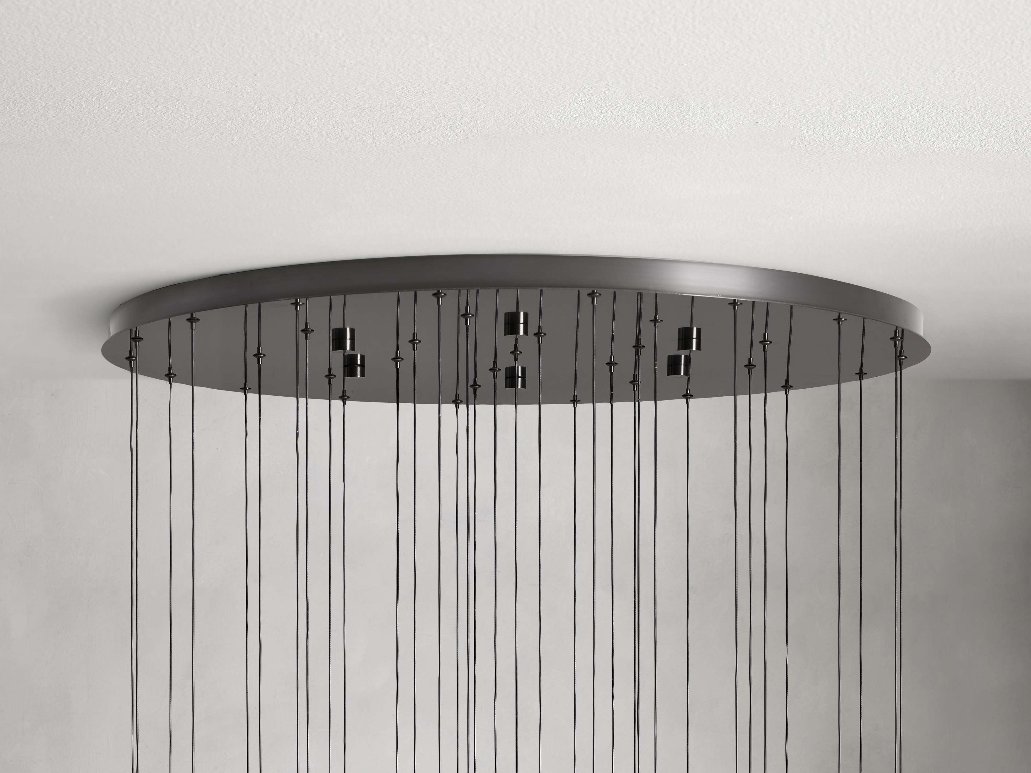 Black Glass Round chandelier - Eden Court for dining room view 53