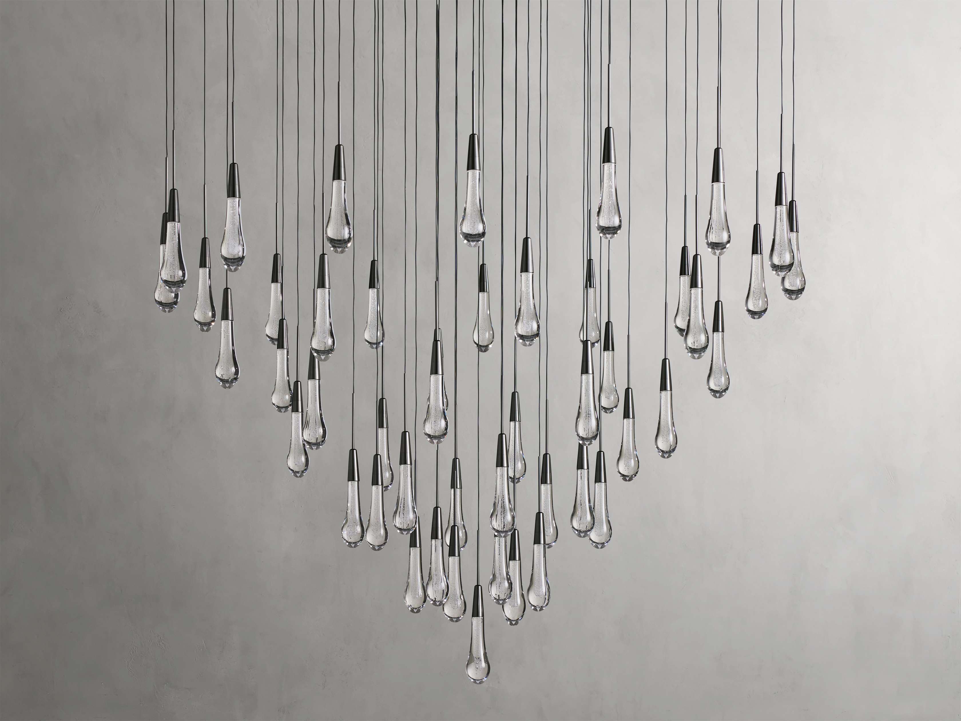 Black Glass Round chandelier - Eden Court for dining room view 59
