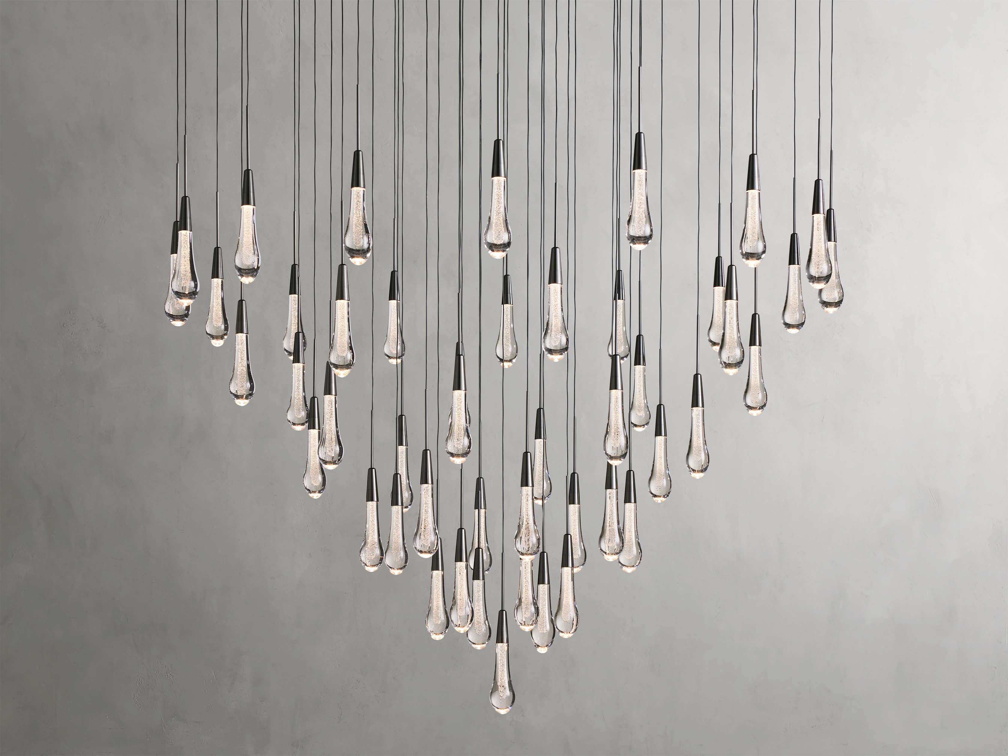 Black Glass Round chandelier - Eden Court for dining room view 7