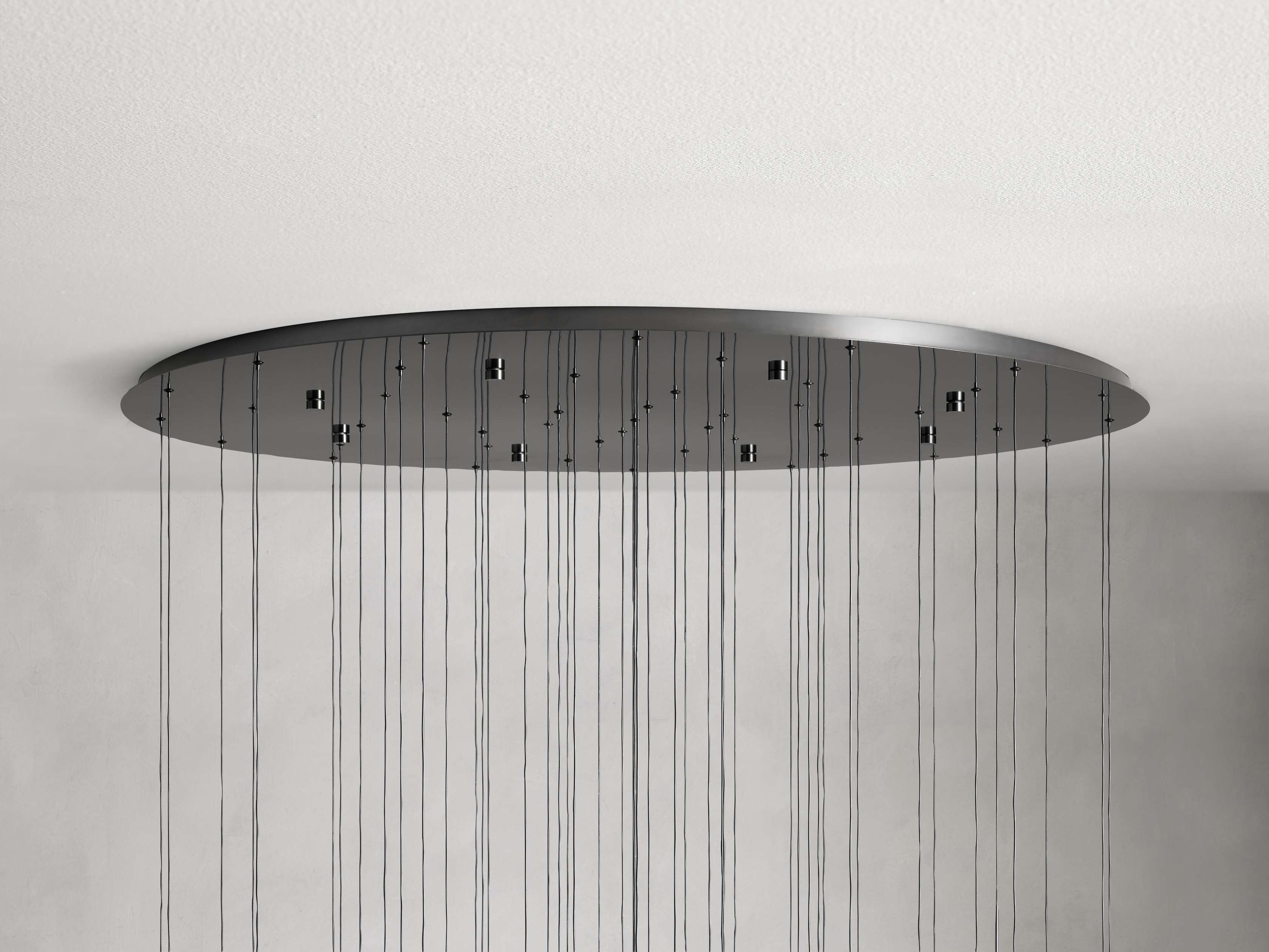 Black Glass Round chandelier - Eden Court for dining room view 61