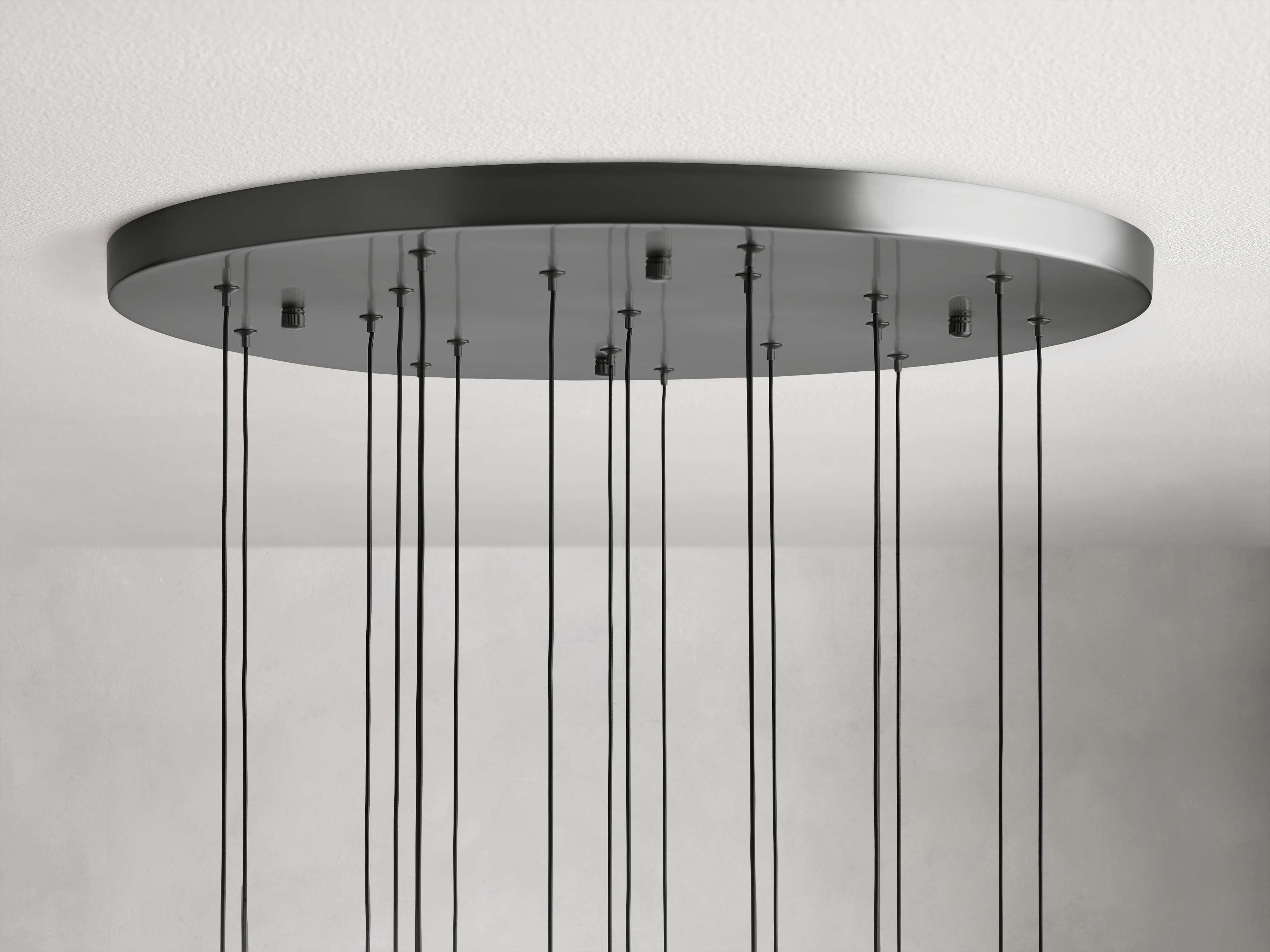 Black Glass Round chandelier - Eden Court for dining room view 50