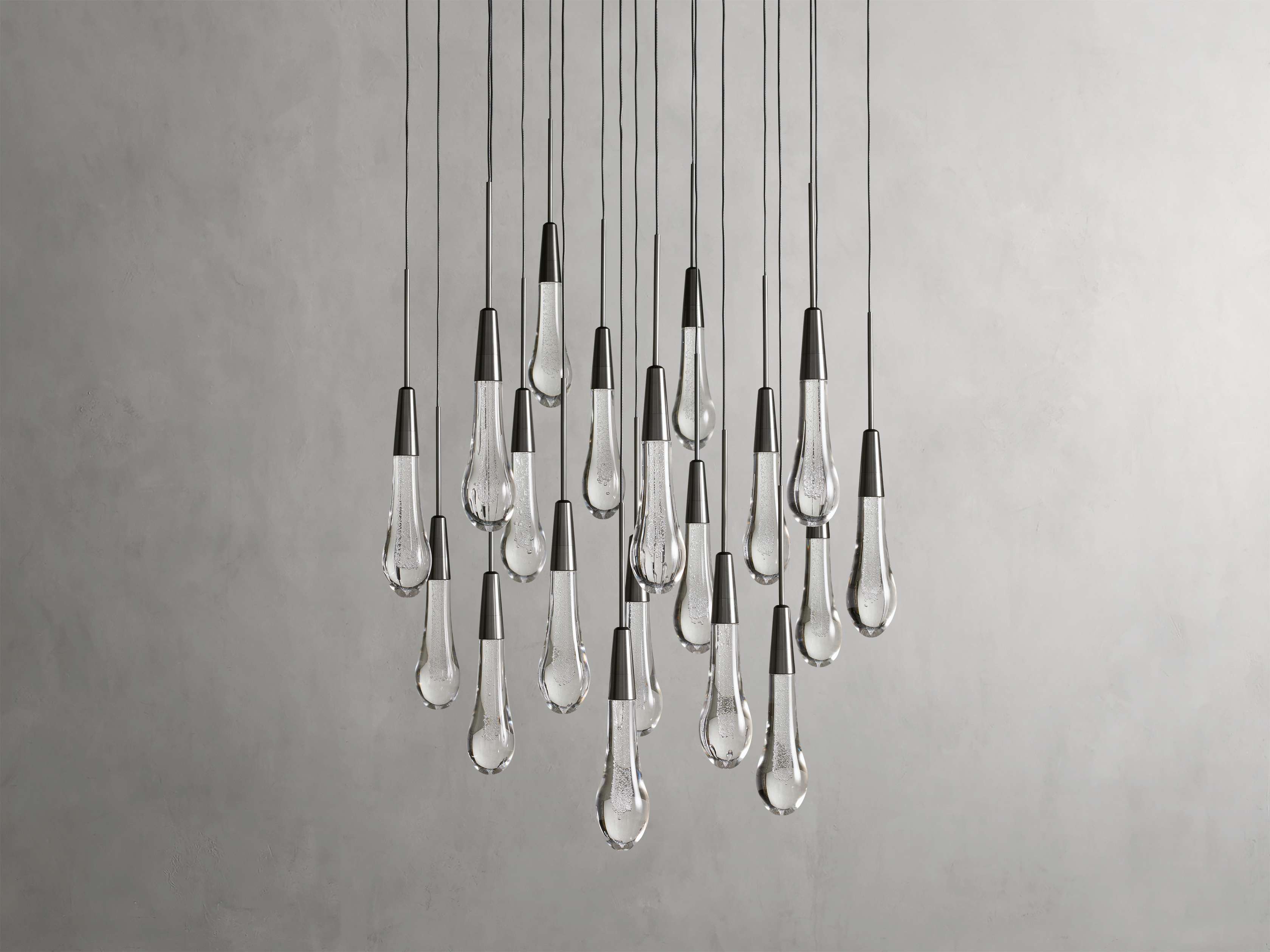 Black Glass Round chandelier - Eden Court for dining room view 48