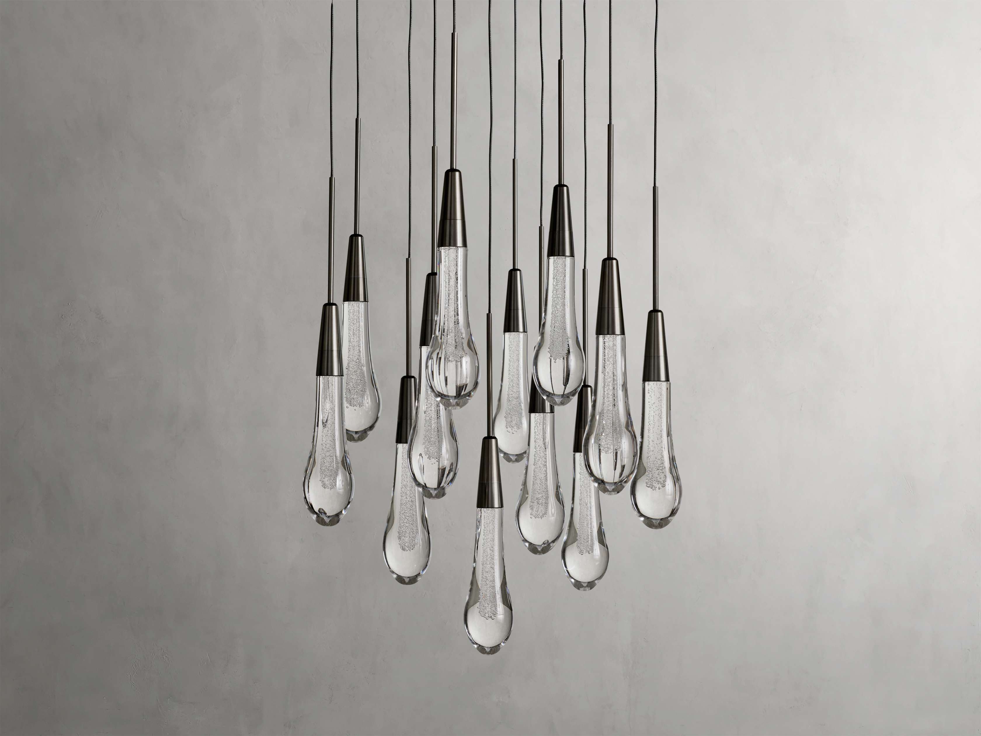 Black Glass Round chandelier - Eden Court for dining room view 45