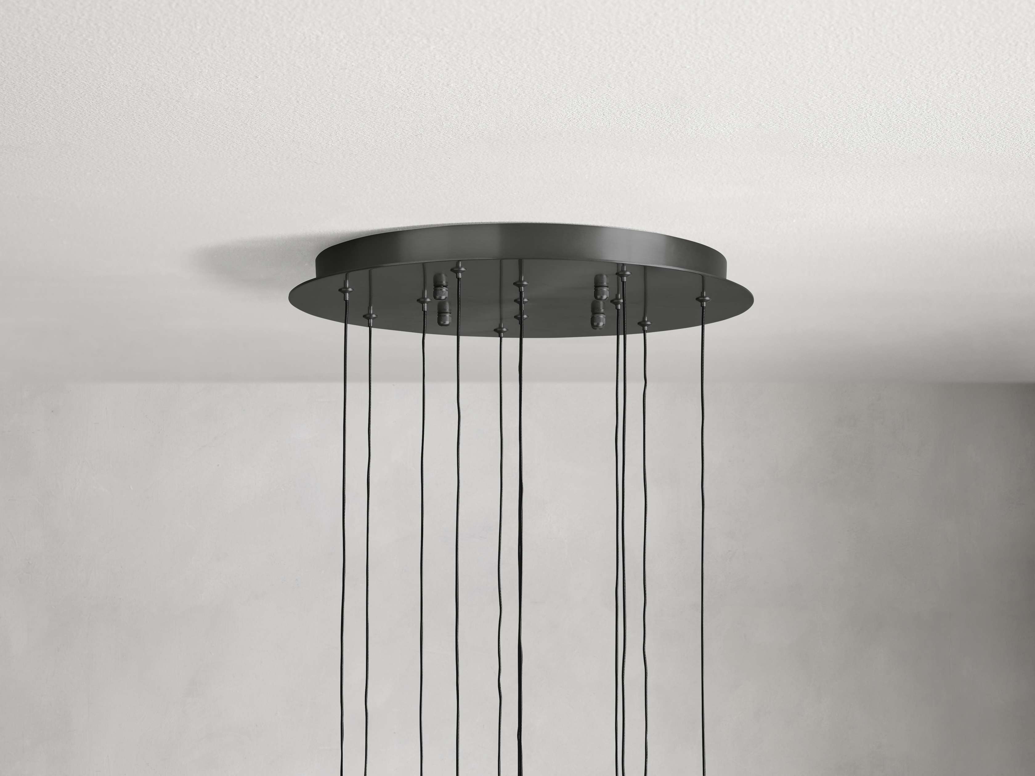 Black Glass Round chandelier - Eden Court for dining room view 47