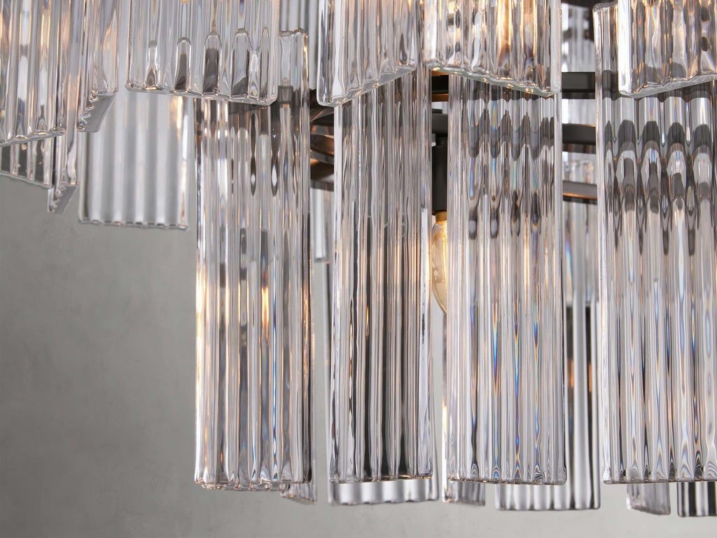 Black Glass Round chandelier - Isla Court for dining room view 10