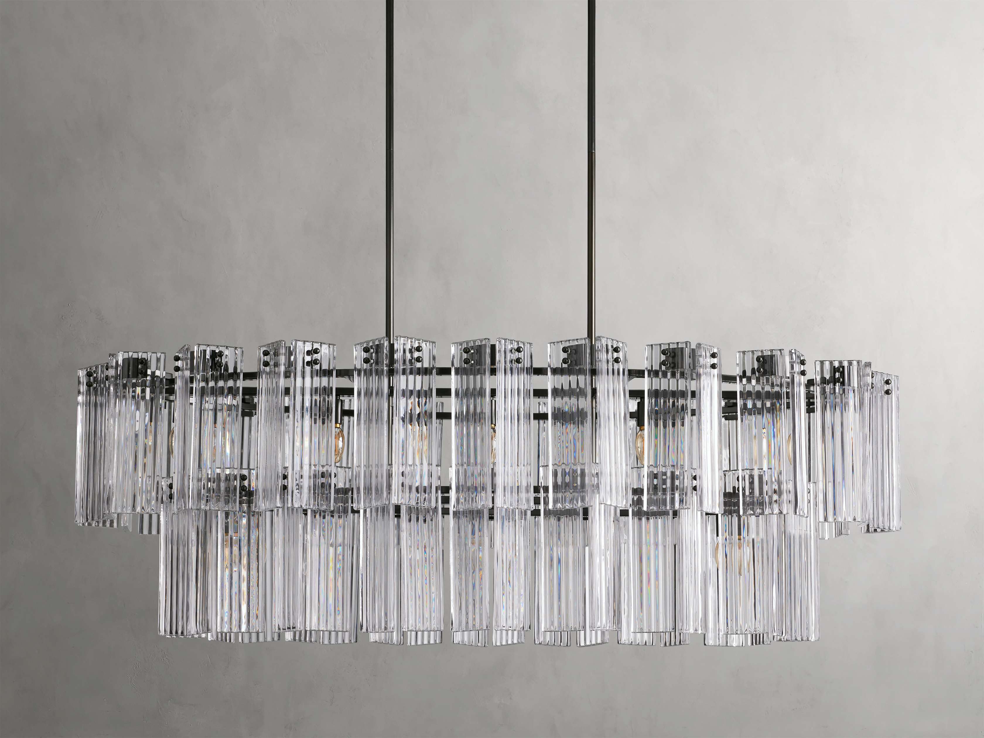 Black Glass Round chandelier - Isla Court for dining room view 9