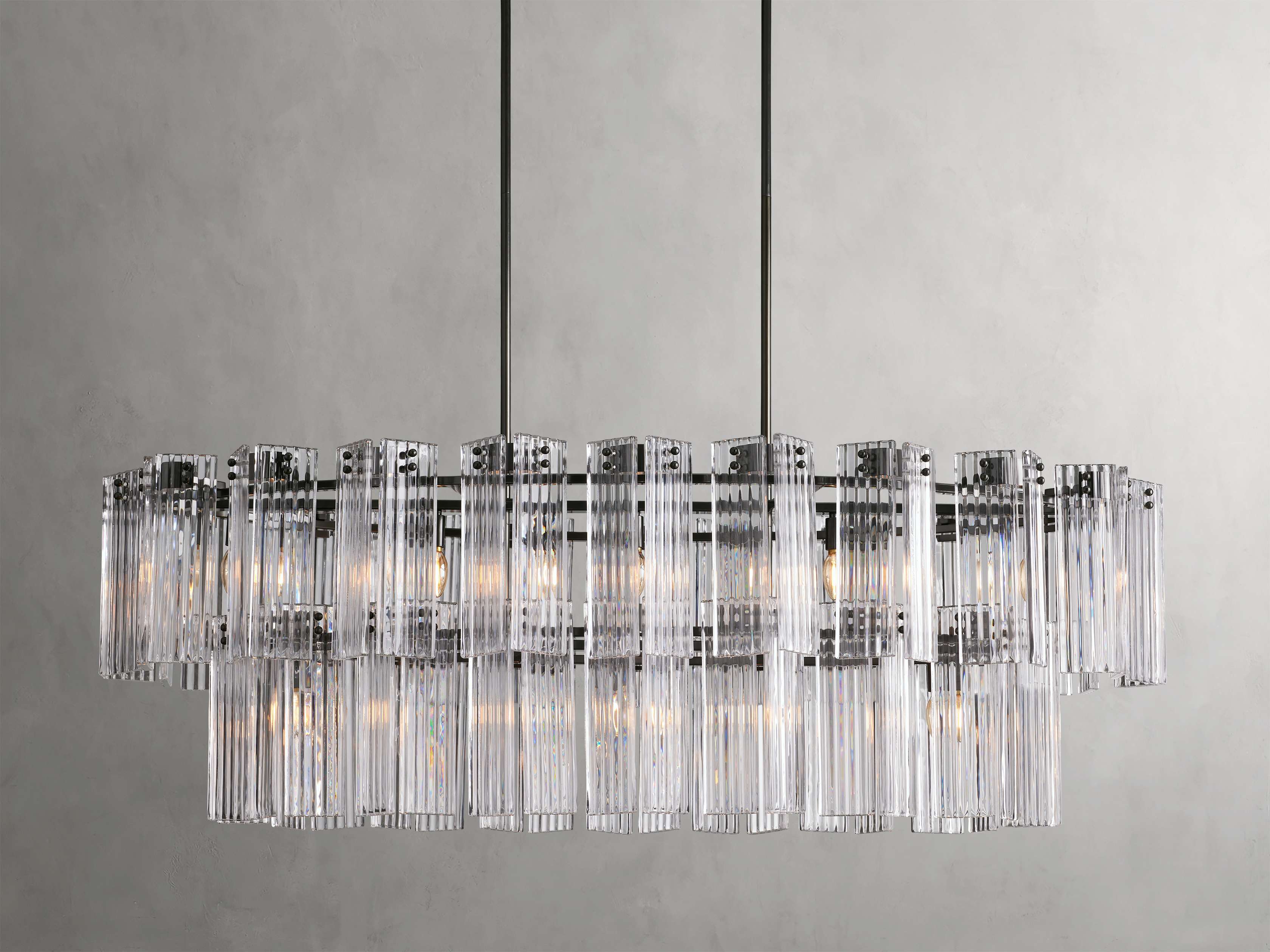 Black Glass Round chandelier - Isla Court for dining room view 12