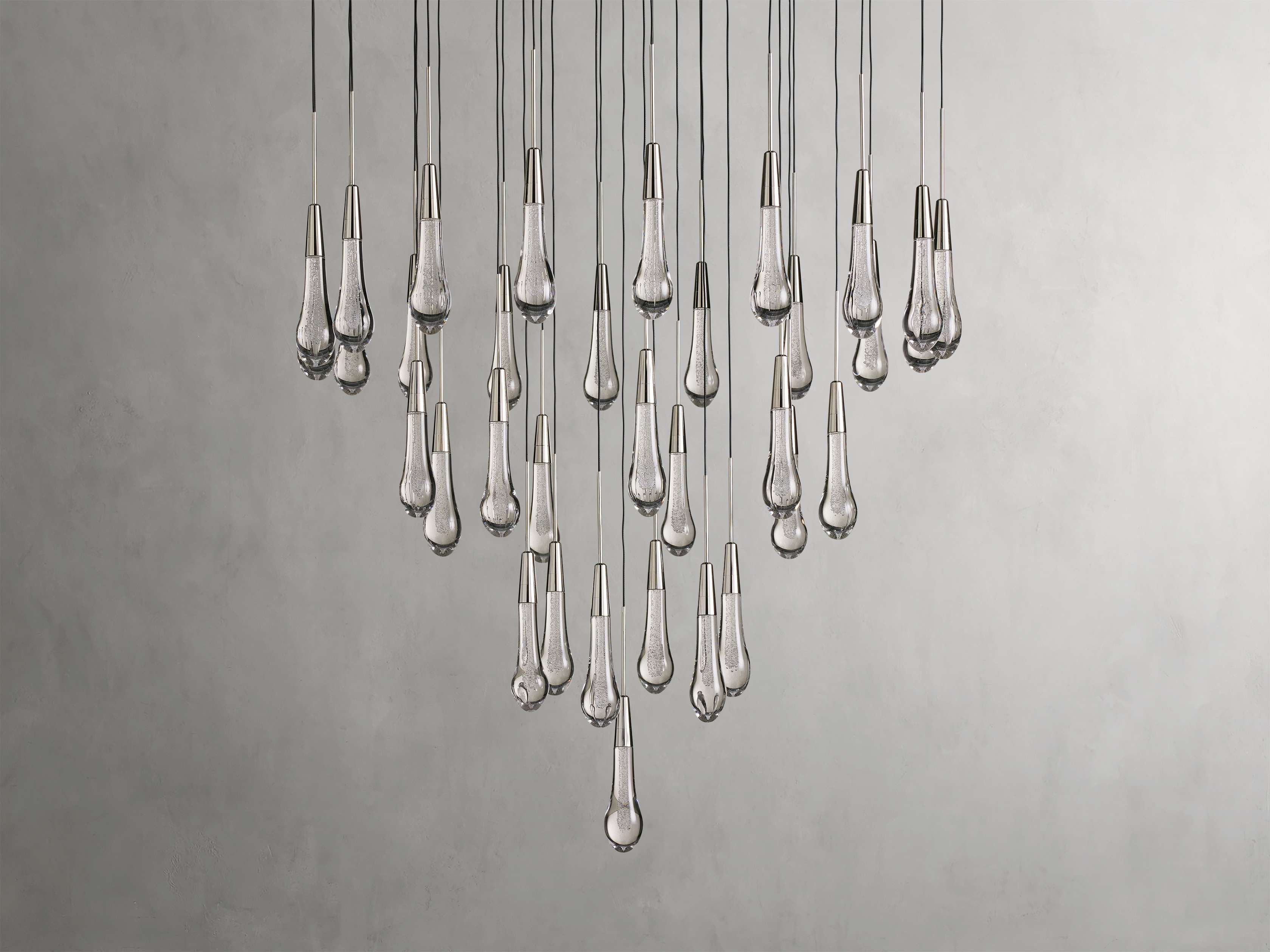 Black Glass Round chandelier - Eden Court for dining room view 34