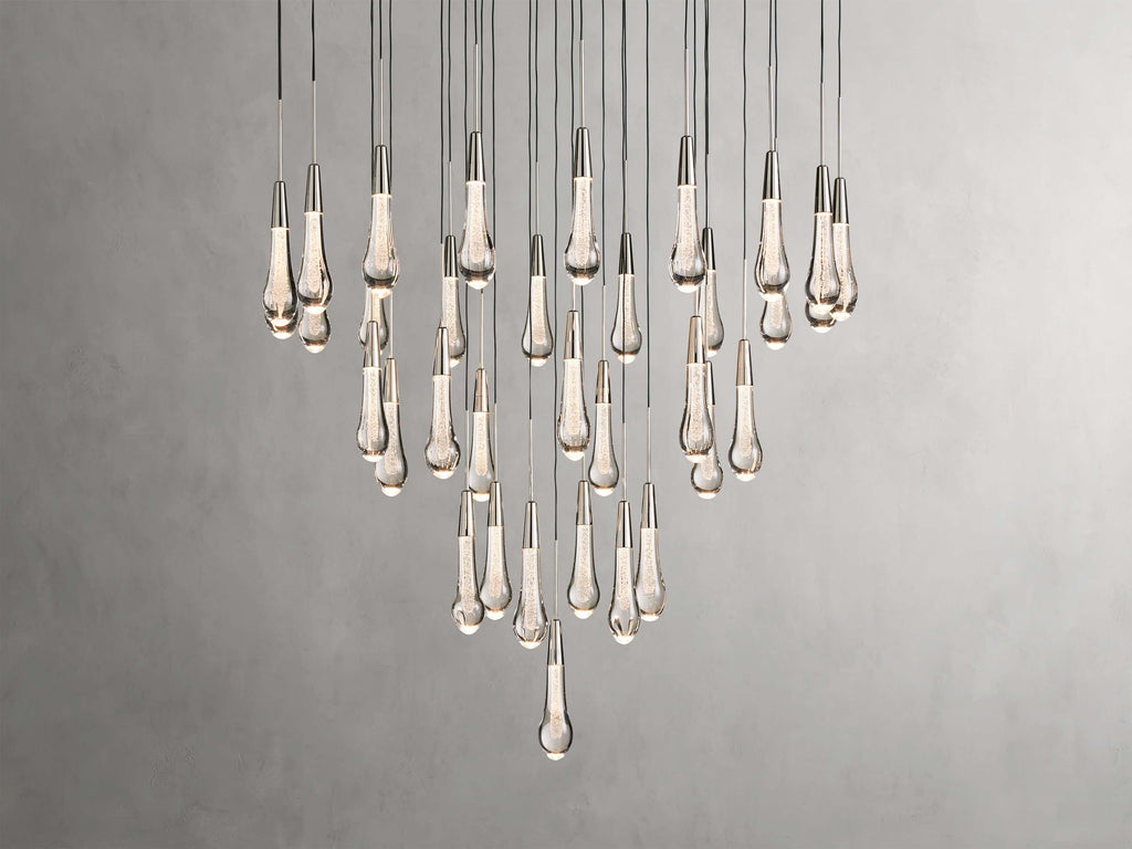 Black Glass Round chandelier - Eden Court for dining room view 63