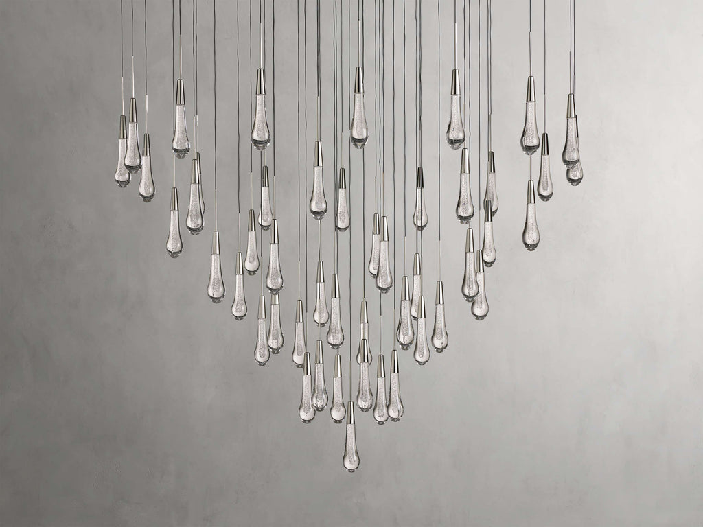 Black Glass Round chandelier - Eden Court for dining room view 41
