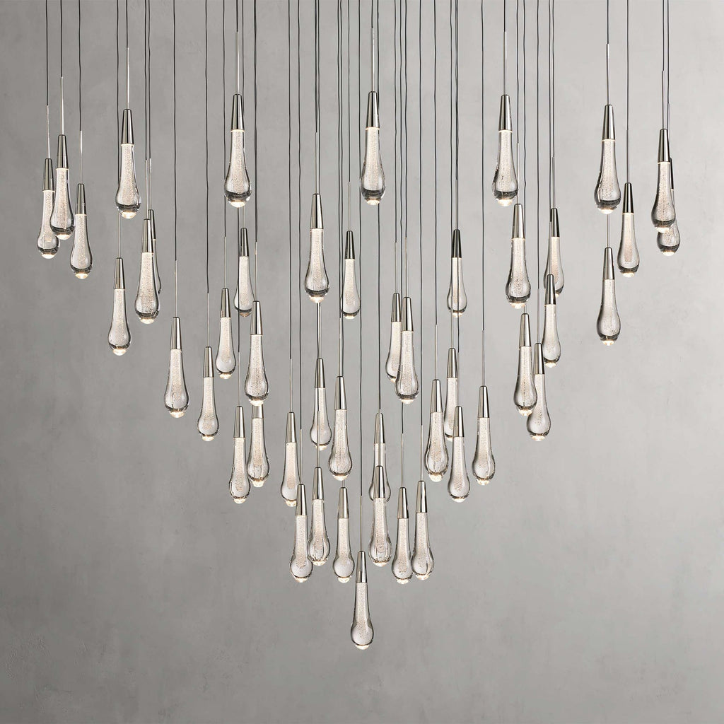 Black Glass Round chandelier - Eden Court for dining room view 2