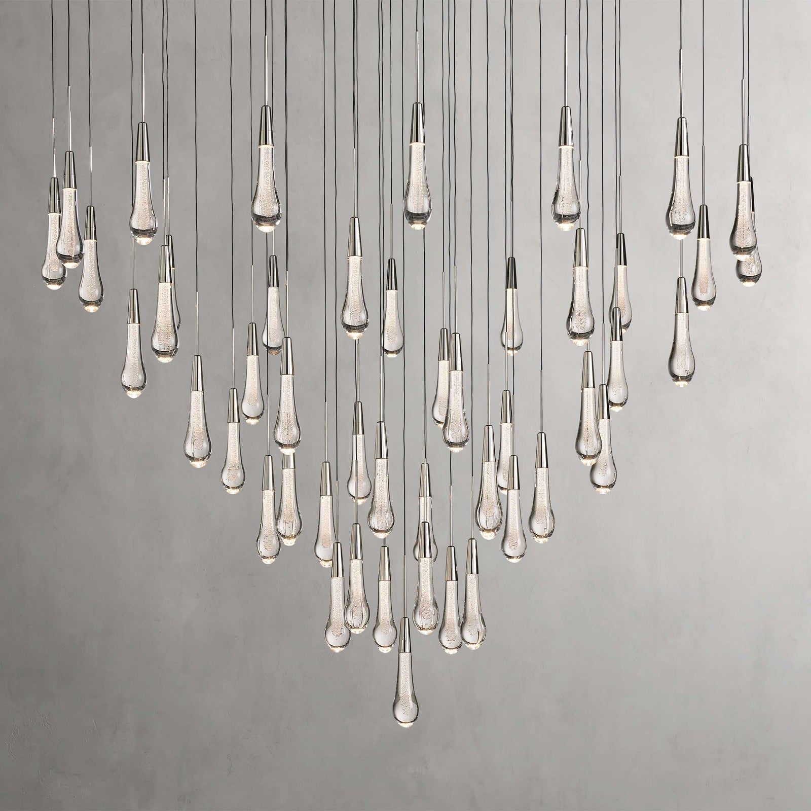 Black Glass Round chandelier - Eden Court for dining room view 2
