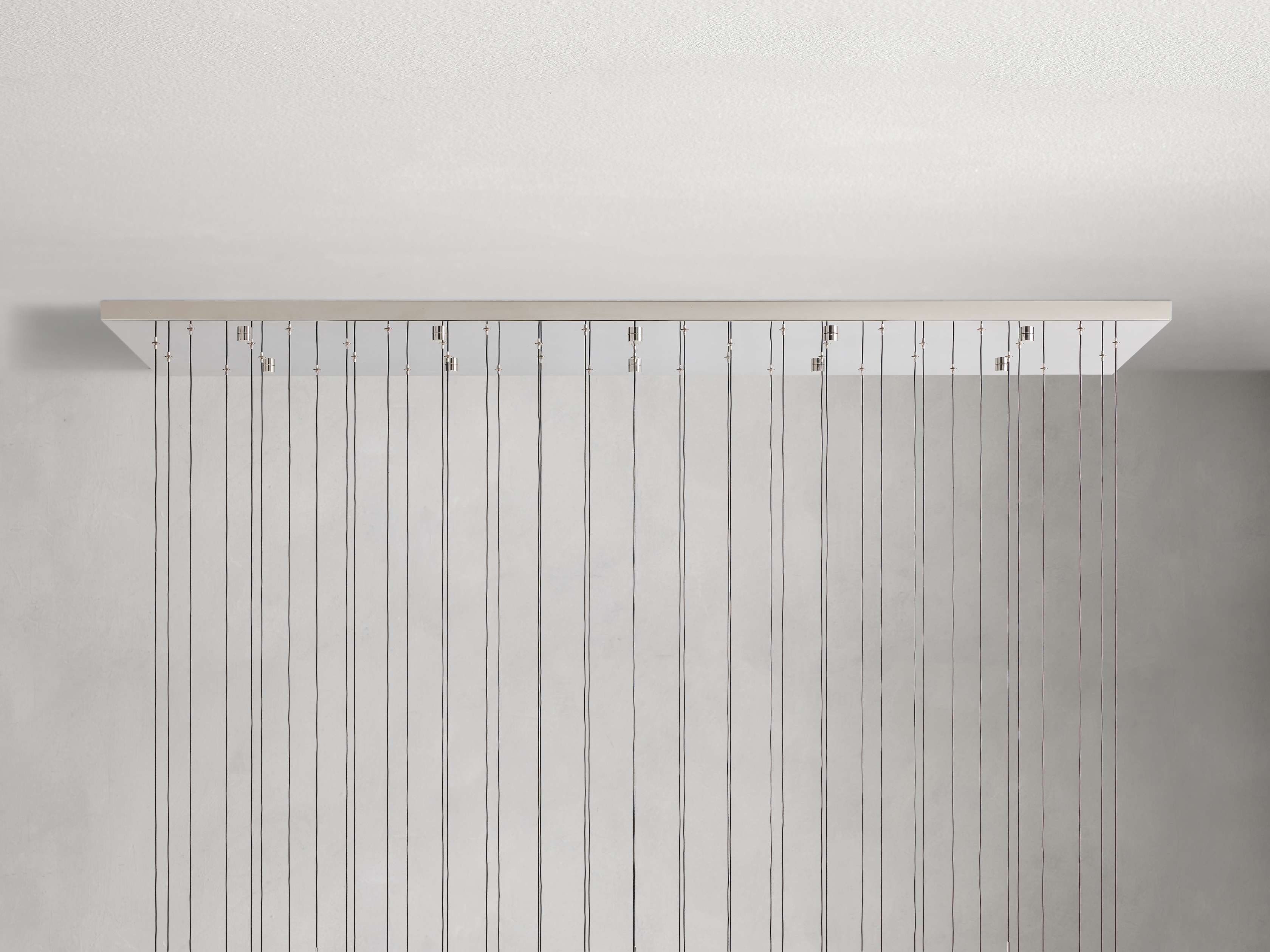 Black Glass Linear chandelier - Lumen Court for dining room view 10