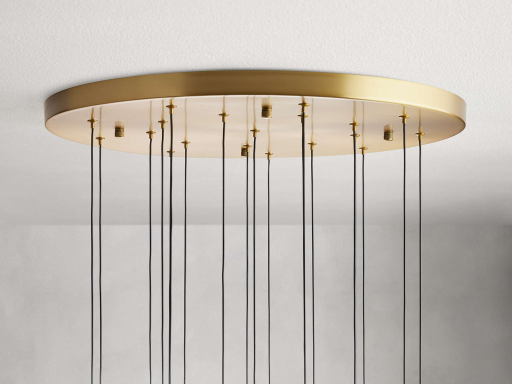 Black Glass Round chandelier - Eden Court for dining room view 32