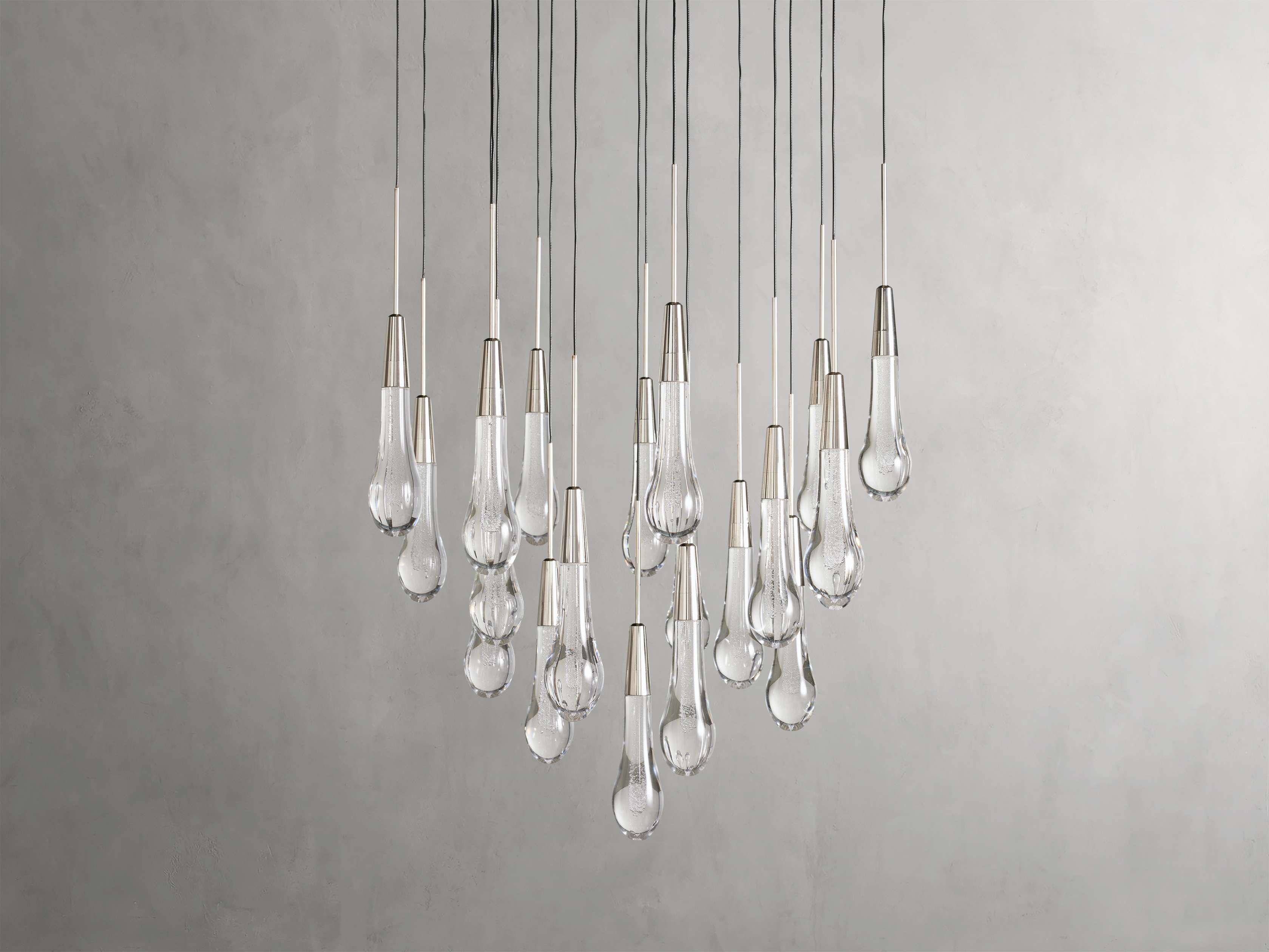 Black Glass Round chandelier - Eden Court for dining room view 30