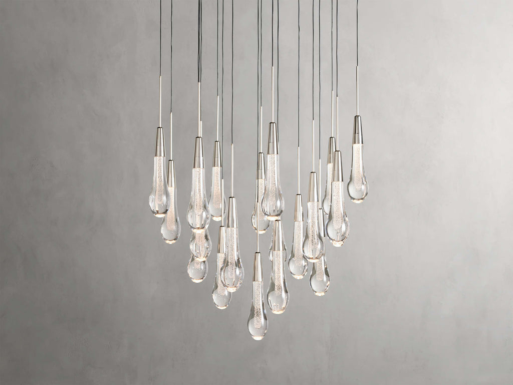 Black Glass Round chandelier - Eden Court for dining room view 62