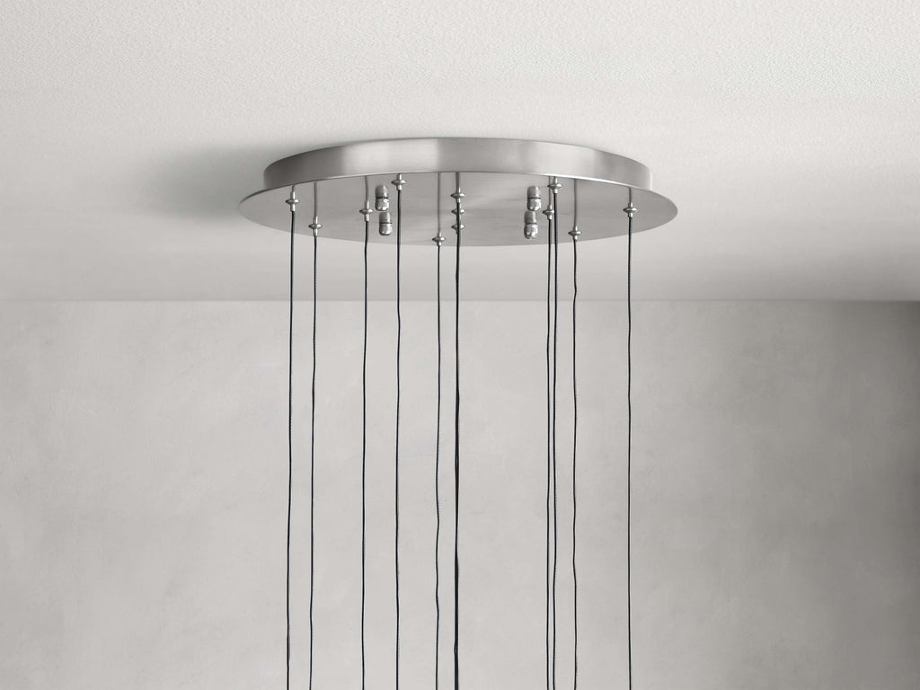 Black Glass Round chandelier - Eden Court for dining room view 29
