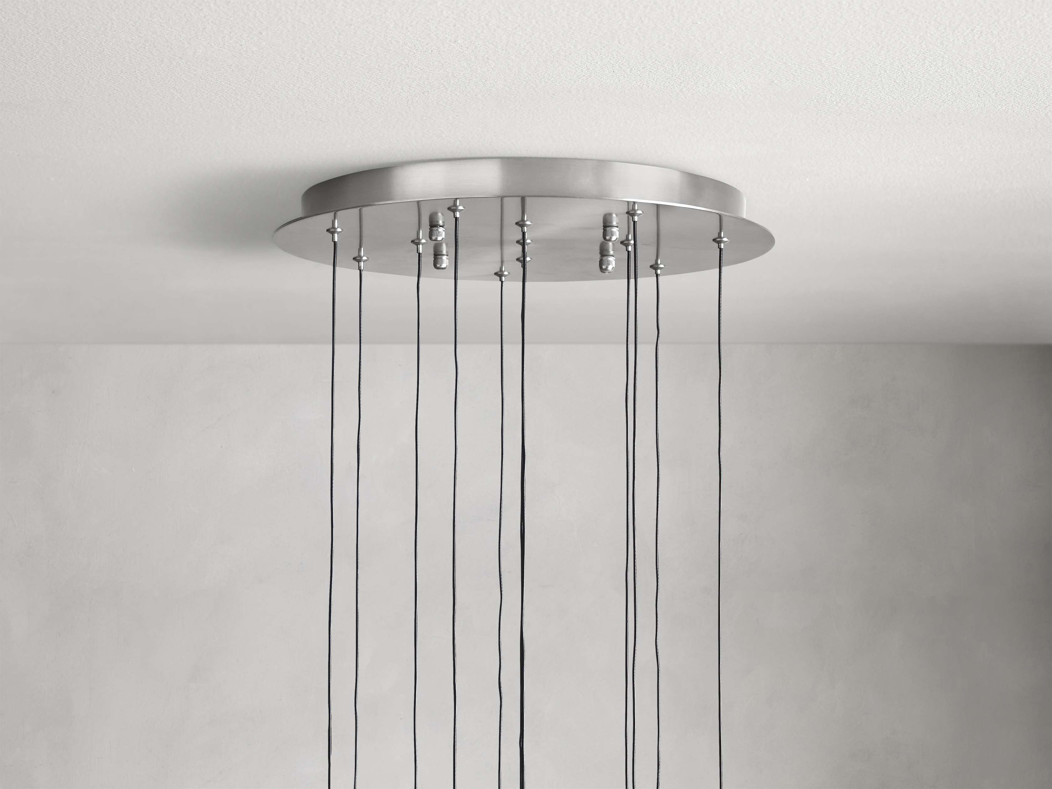 Black Glass Round chandelier - Eden Court for dining room view 29