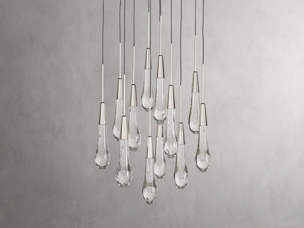 Black Glass Round chandelier - Eden Court for dining room view 27