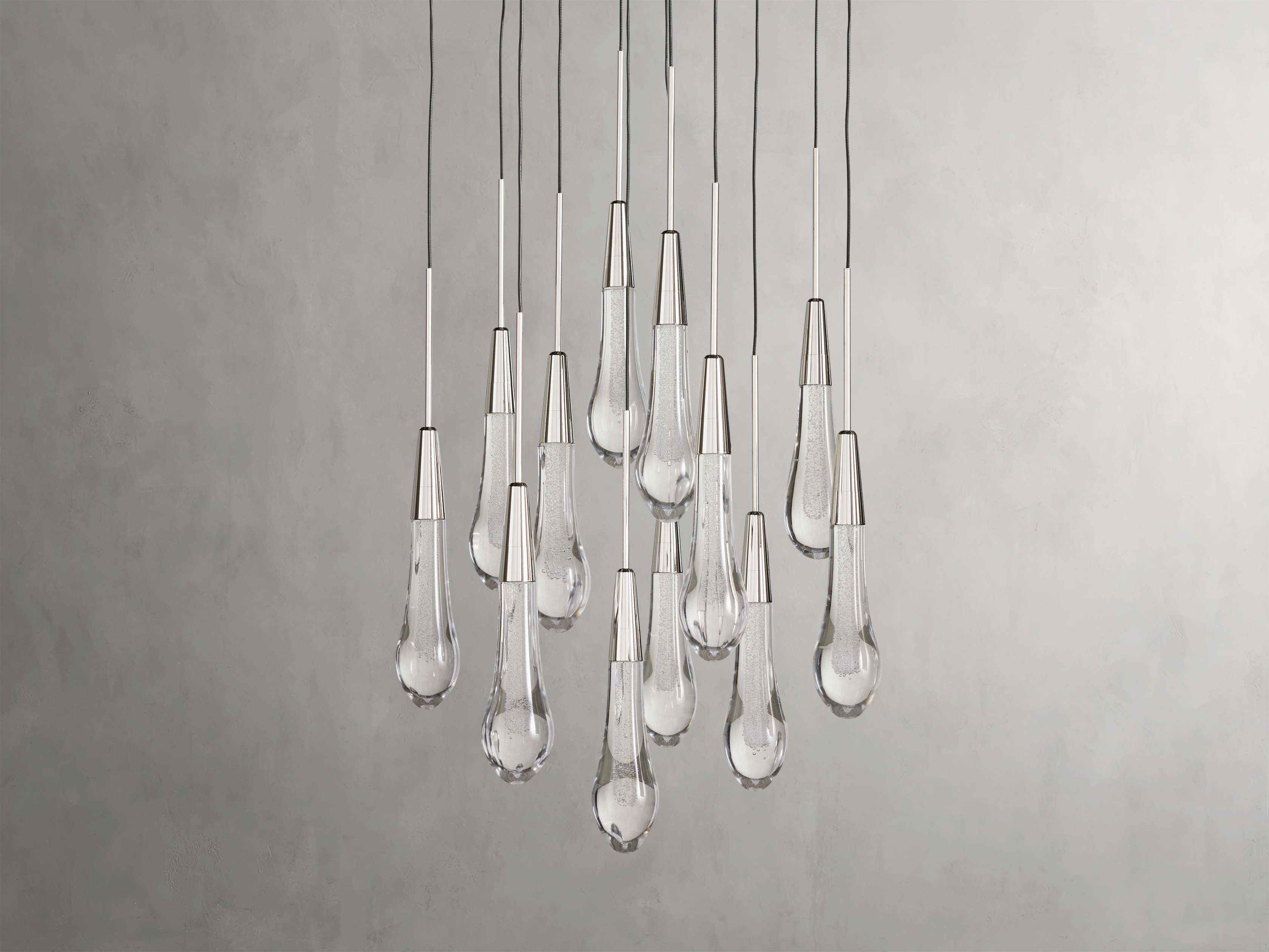 Black Glass Round chandelier - Eden Court for dining room view 27