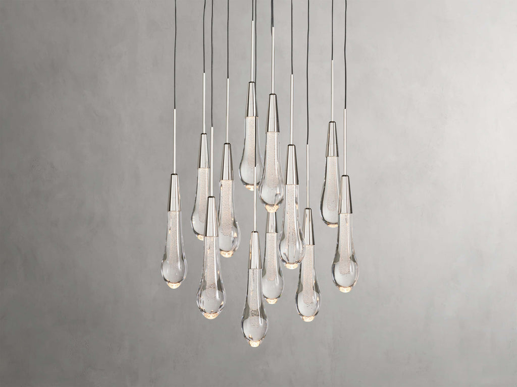 Black Glass Round chandelier - Eden Court for dining room view 55