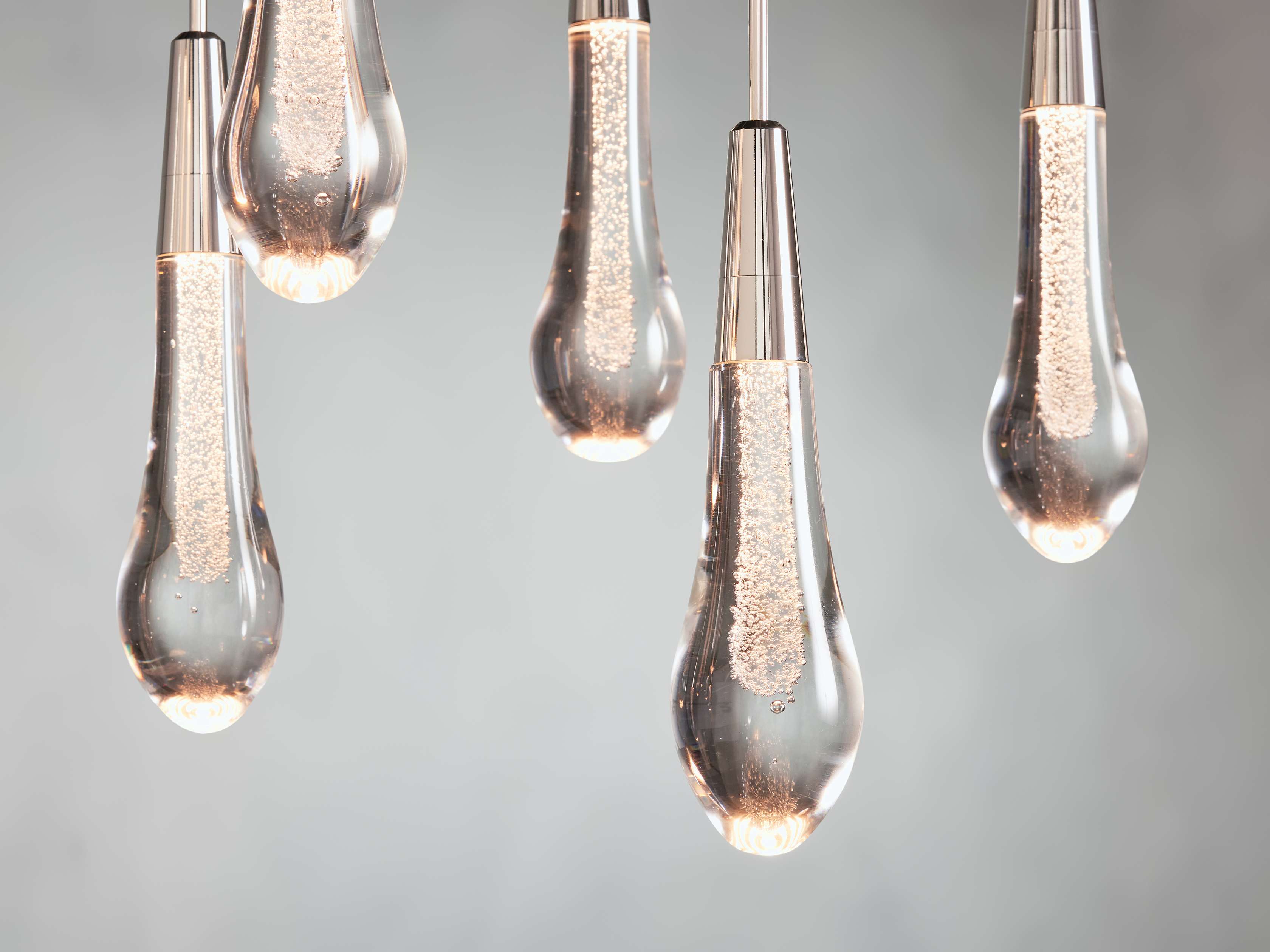 Black Glass Linear chandelier - Lumen Court for dining room view 6