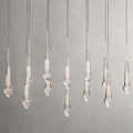 Black Glass Linear chandelier - Lumen Court for dining room view 1