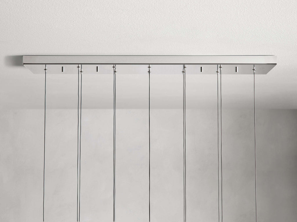 Black Glass Linear chandelier - Lumen Court for dining room view 7