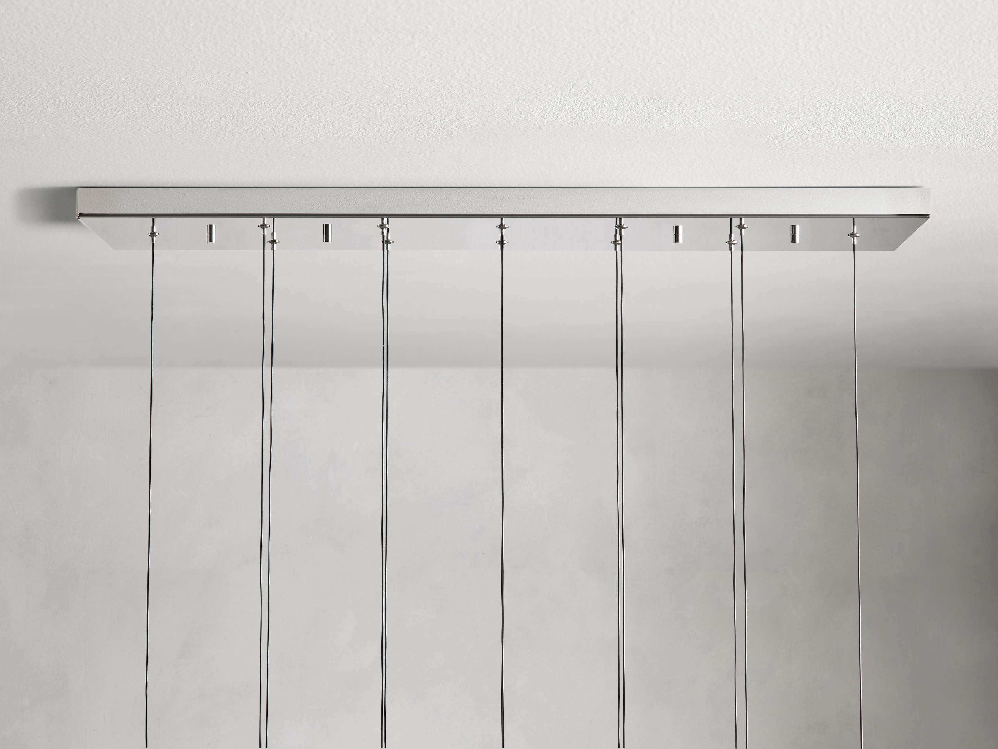 Black Glass Linear chandelier - Lumen Court for dining room view 7