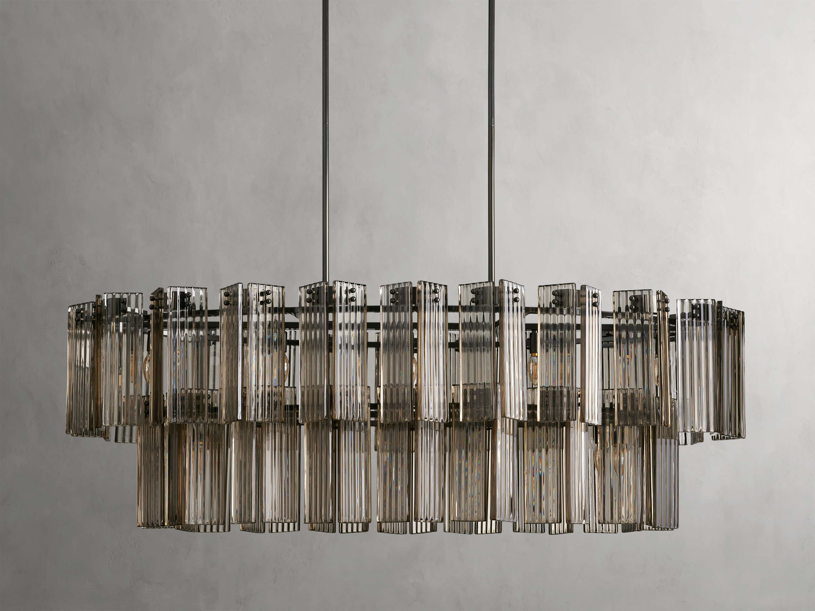Black Glass Round chandelier - Isla Court for dining room view 20