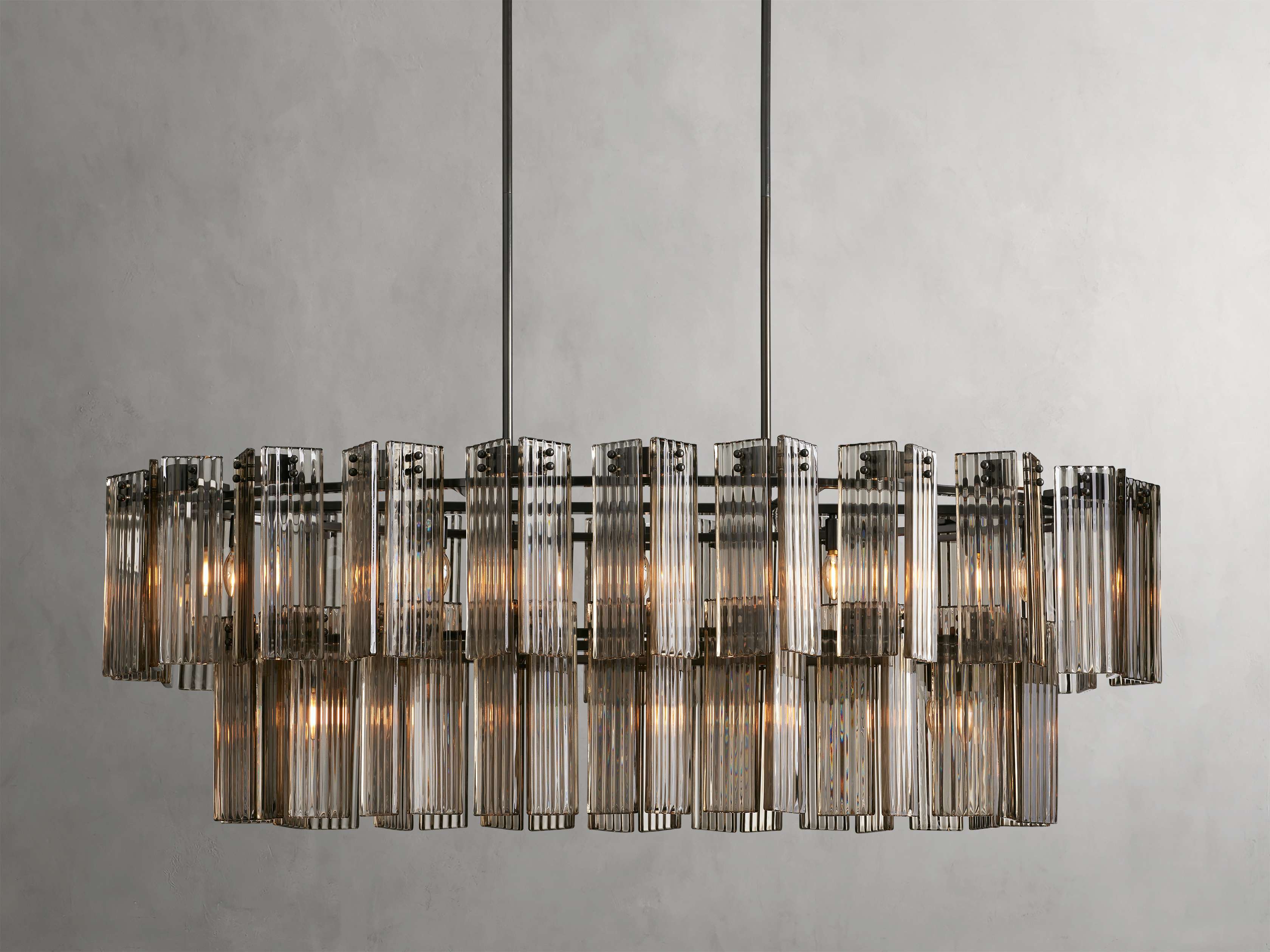 Black Glass Round chandelier - Isla Court for dining room view 45