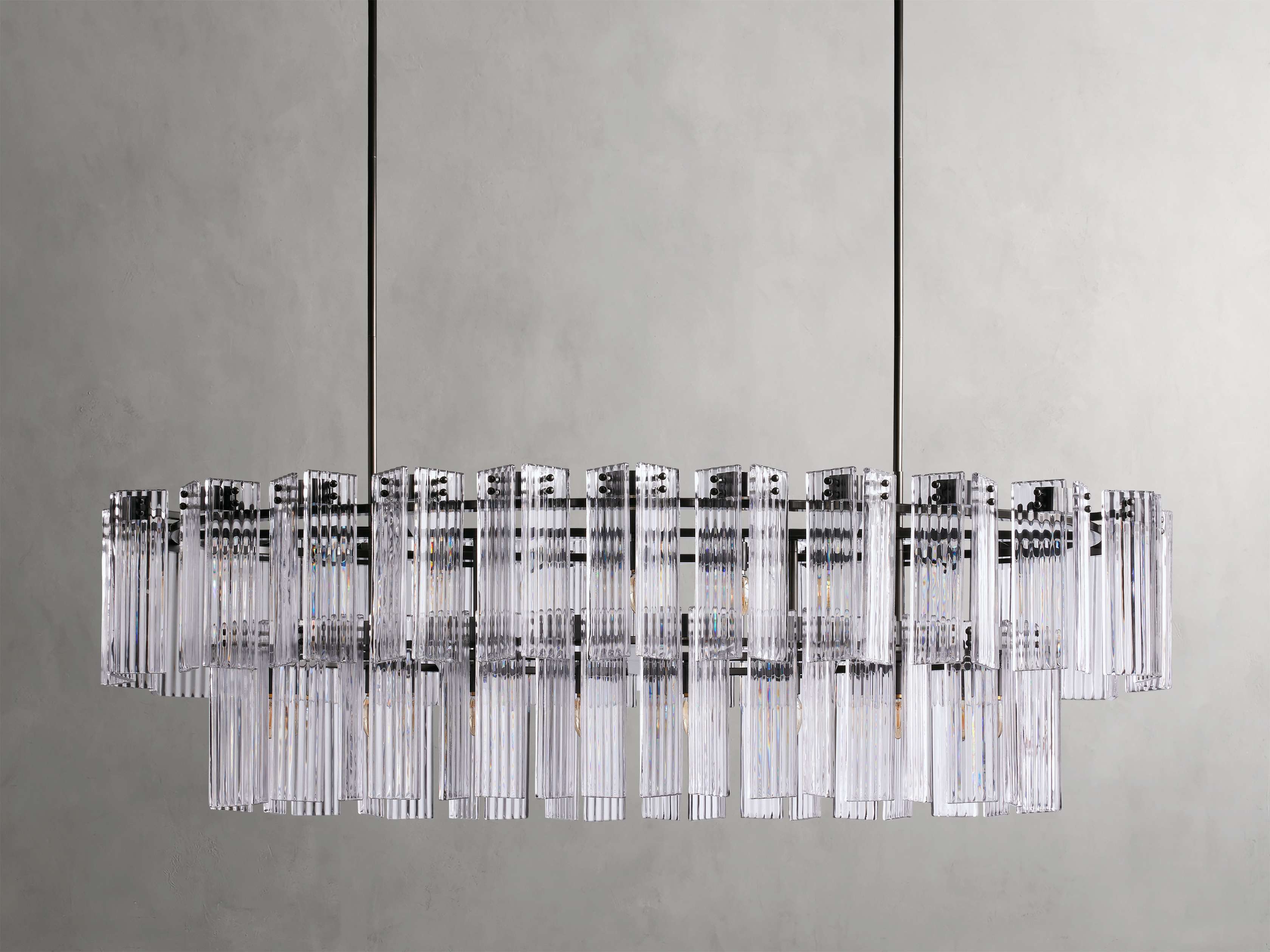 Black Glass Round chandelier - Isla Court for dining room view 13