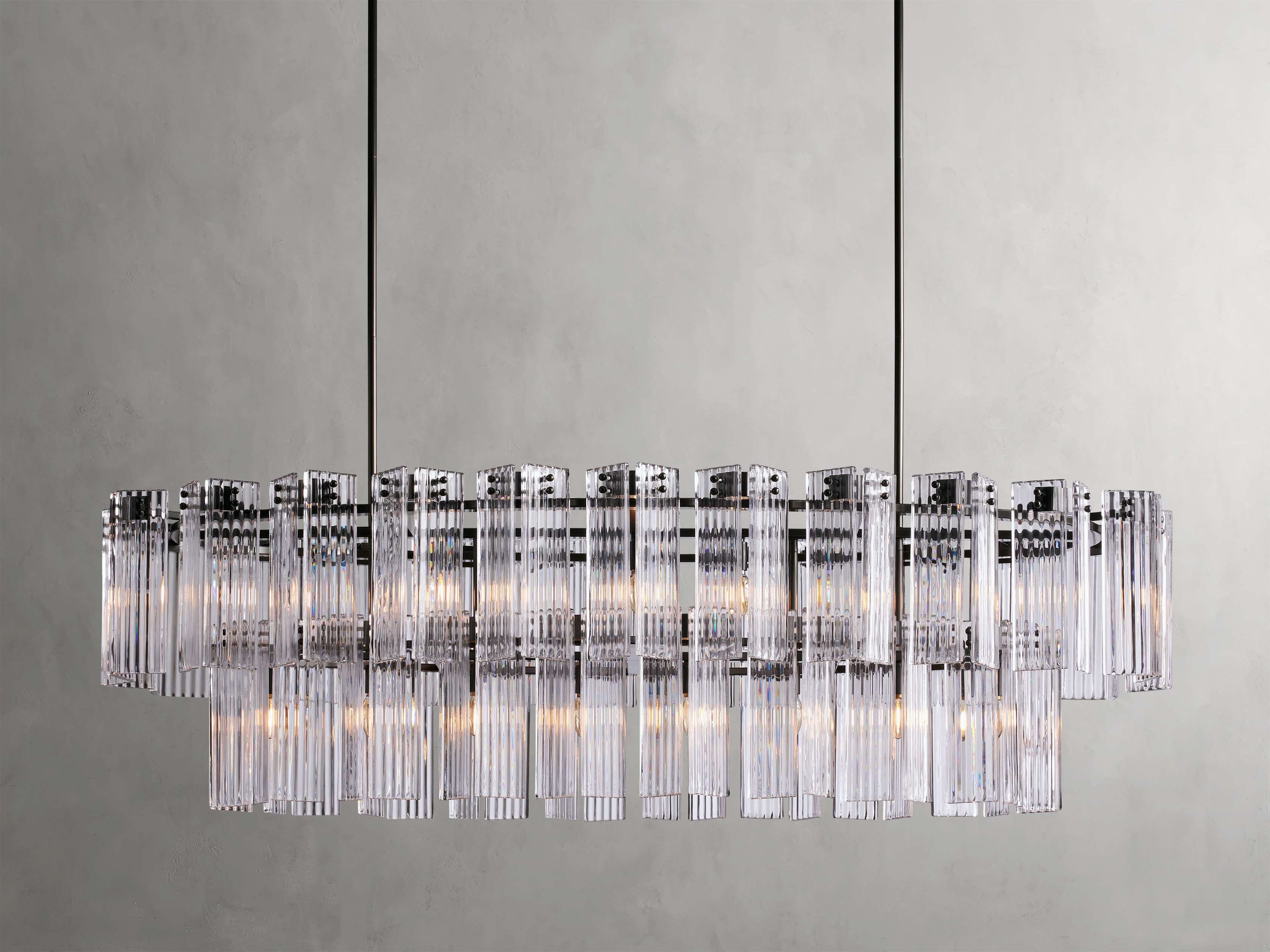 Black Glass Round chandelier - Isla Court for dining room view 23