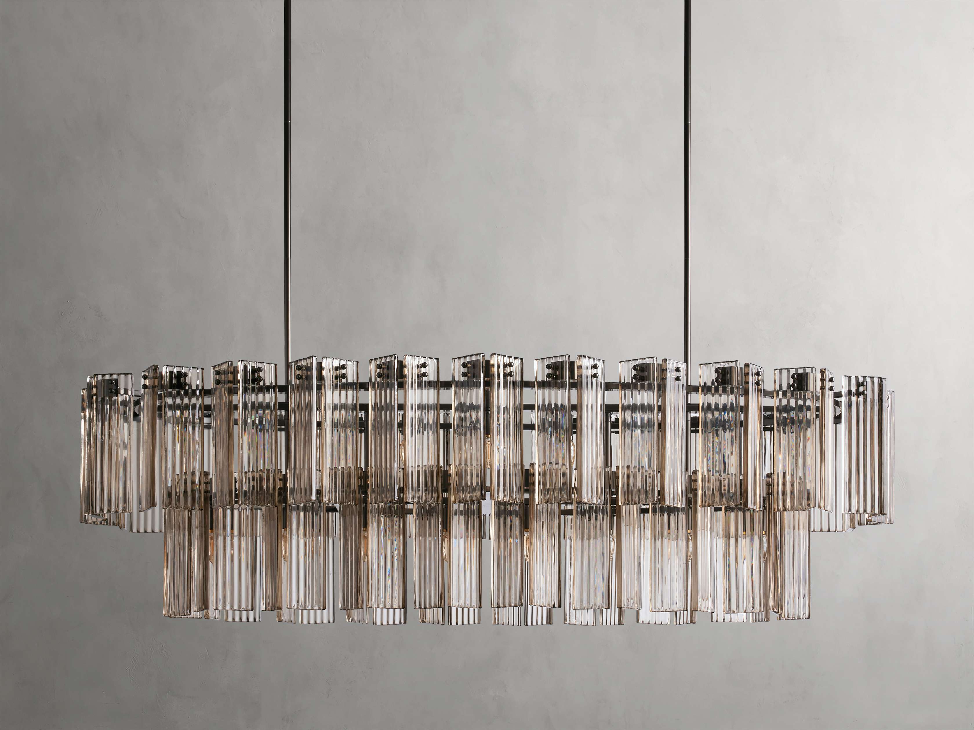 Black Glass Round chandelier - Isla Court for dining room view 25