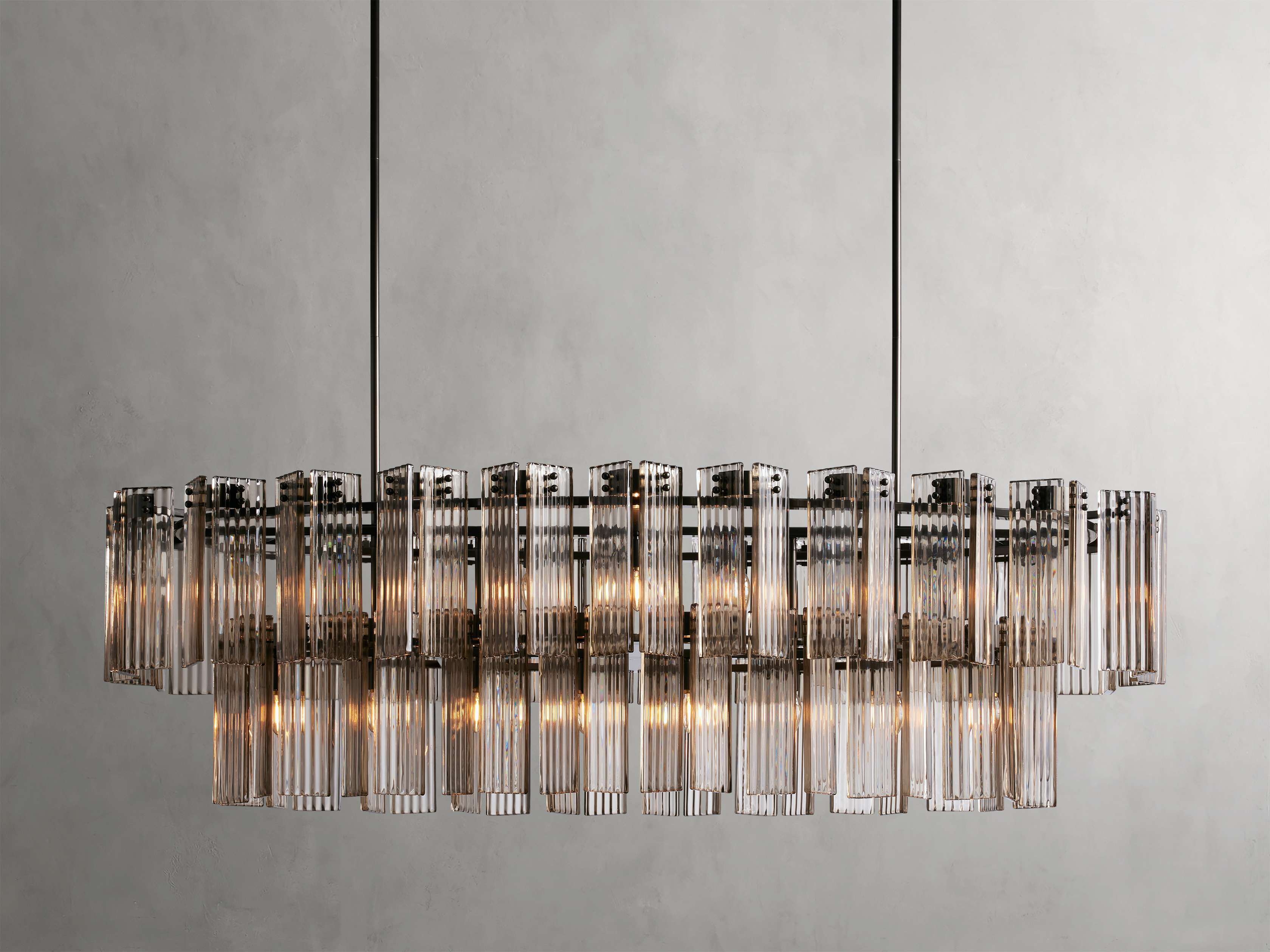 Black Glass Round chandelier - Isla Court for dining room view 47