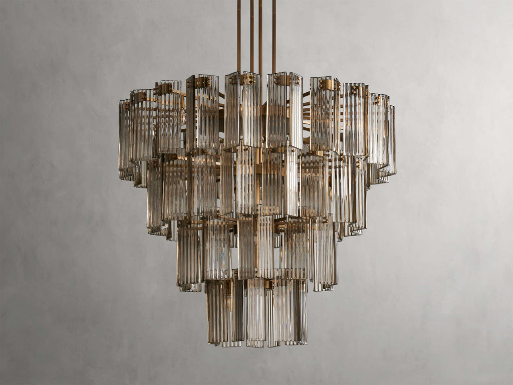 Black Glass Round chandelier - Della Court for dining room view 24