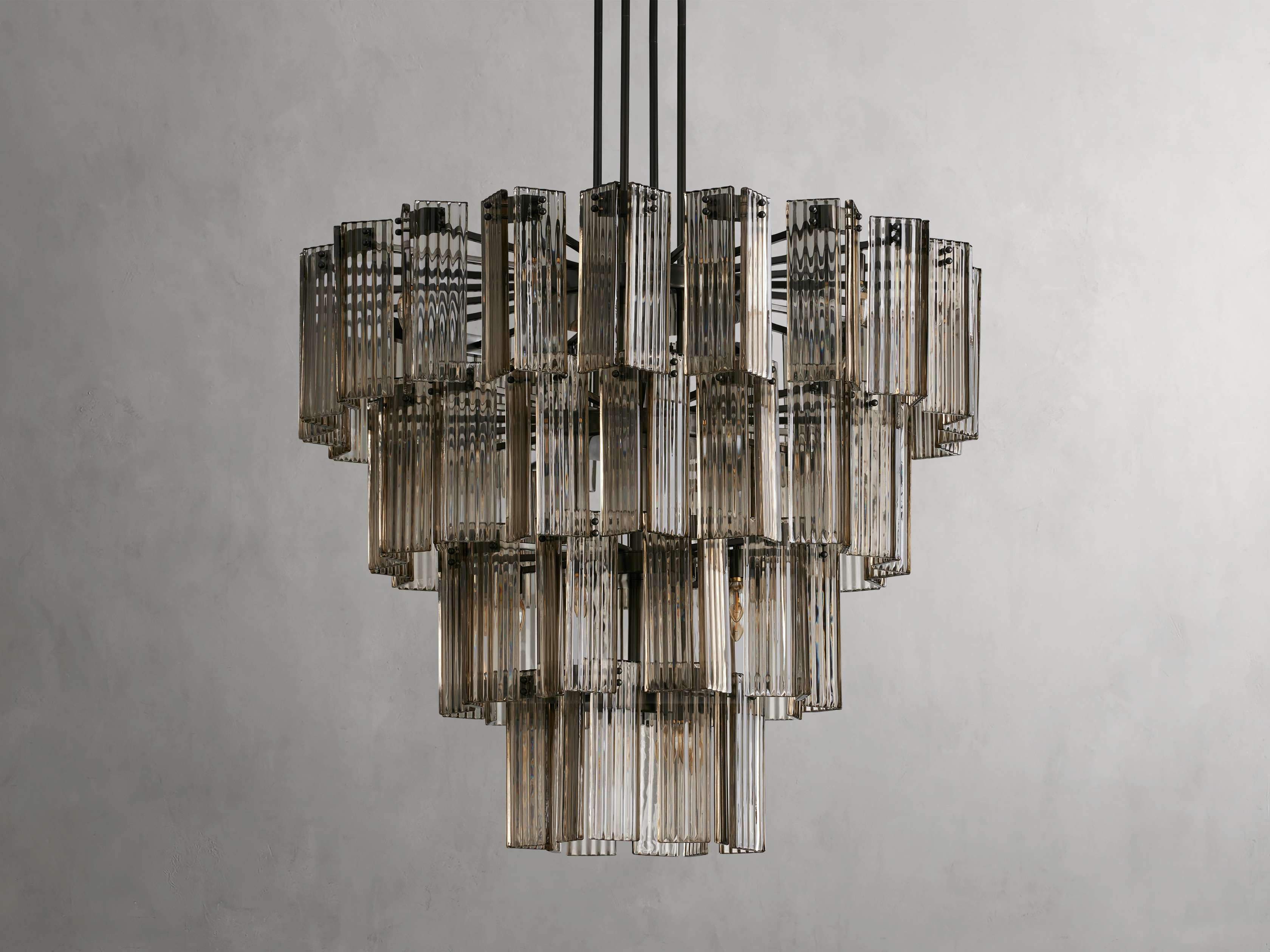 Black Glass Round chandelier - Della Court for dining room view 45