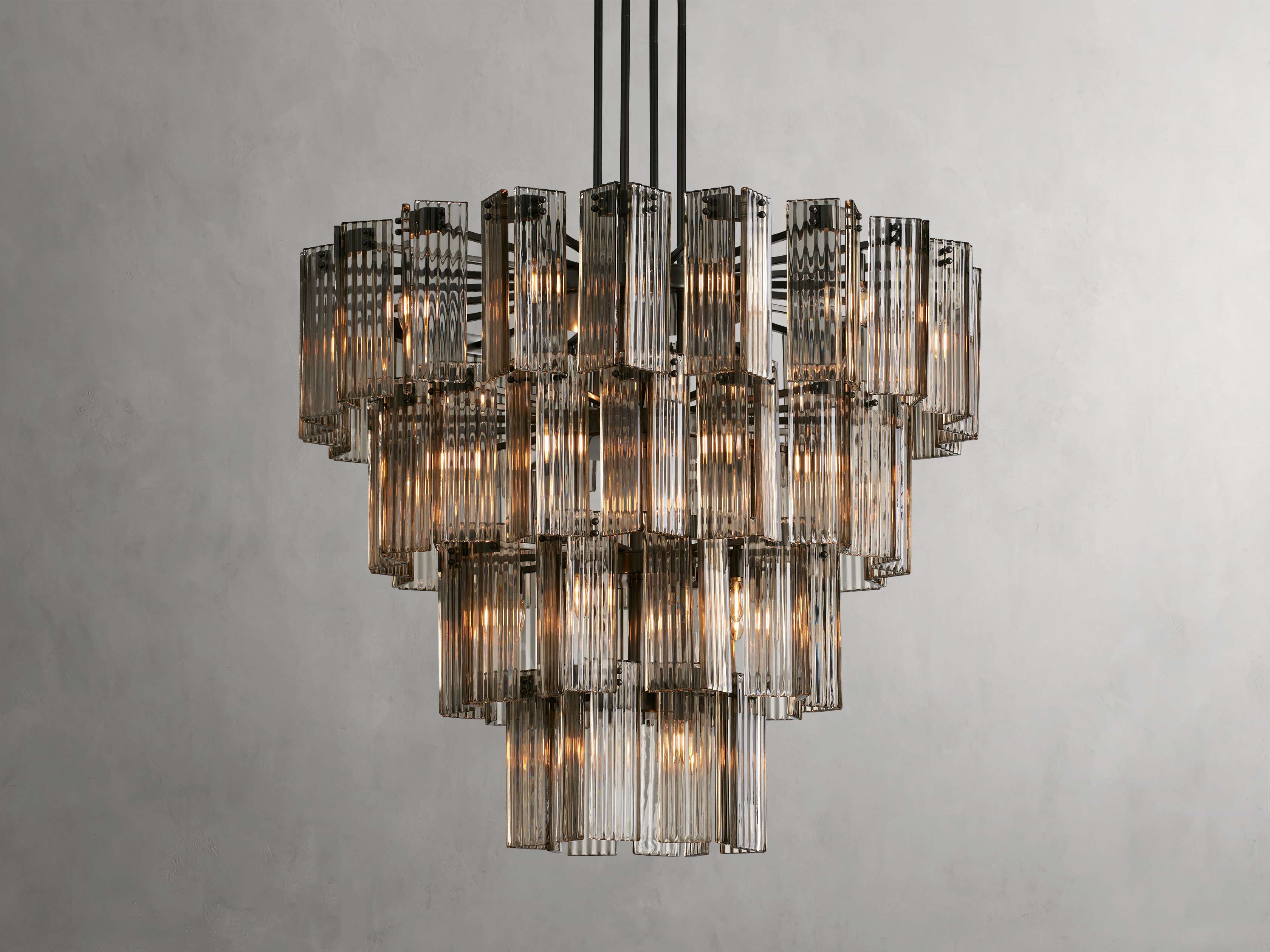 Black Glass Round chandelier - Della Court for dining room view 3
