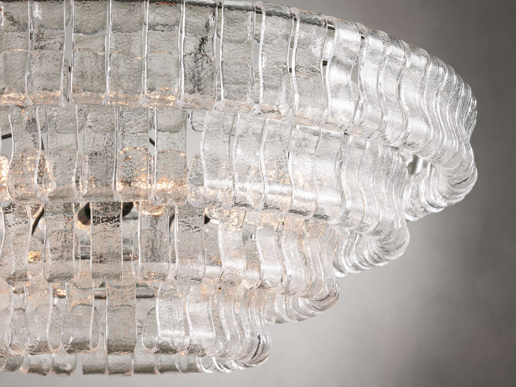 Black Glass Round chandelier - Kora Court for dining room view 23