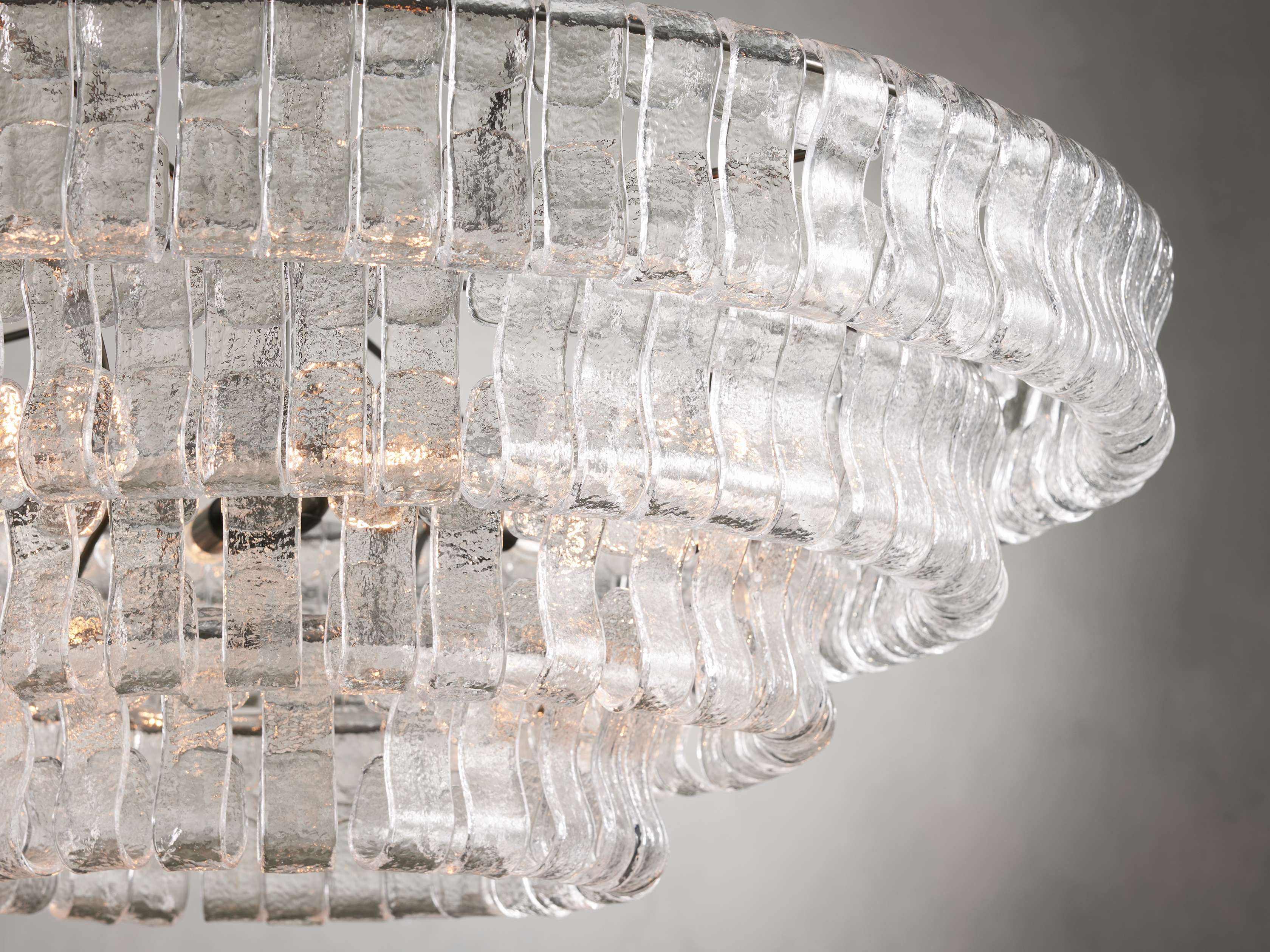 Black Glass Round chandelier - Kora Court for dining room view 23