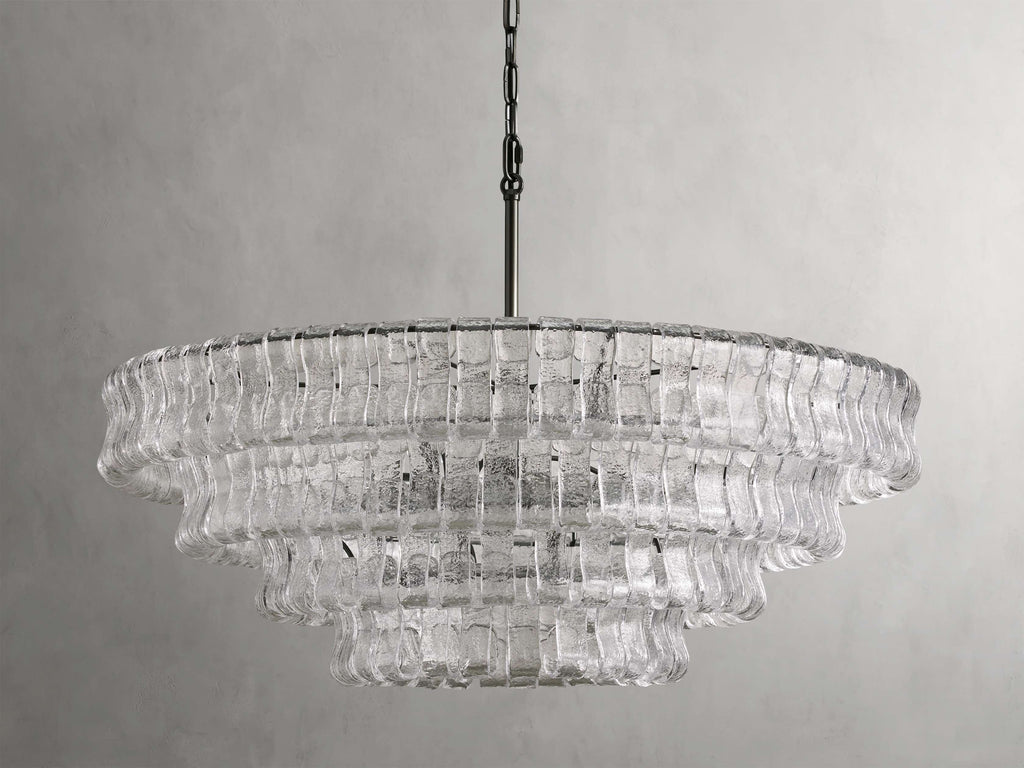 Black Glass Round chandelier - Kora Court for dining room view 21