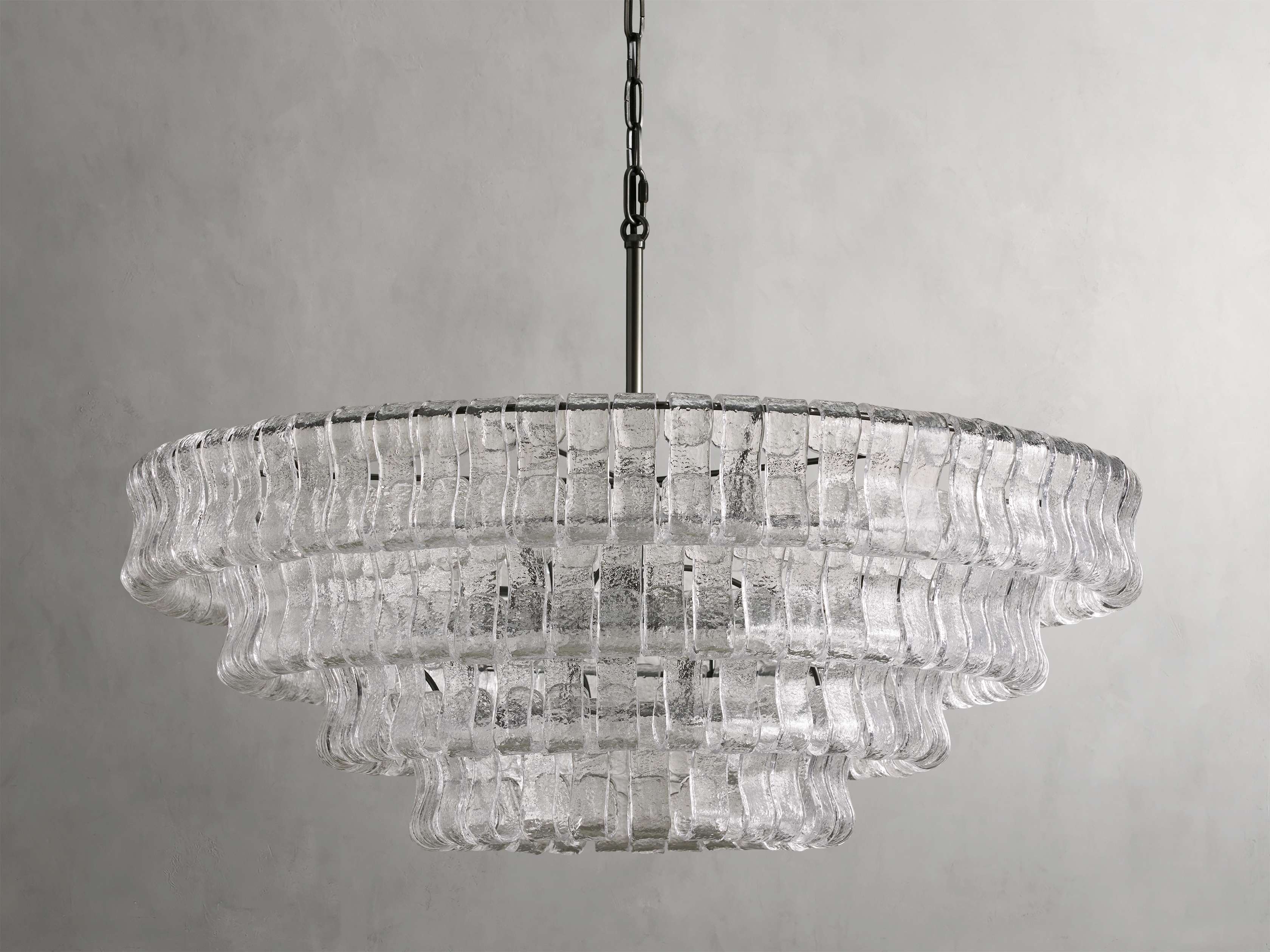 Black Glass Round chandelier - Kora Court for dining room view 21