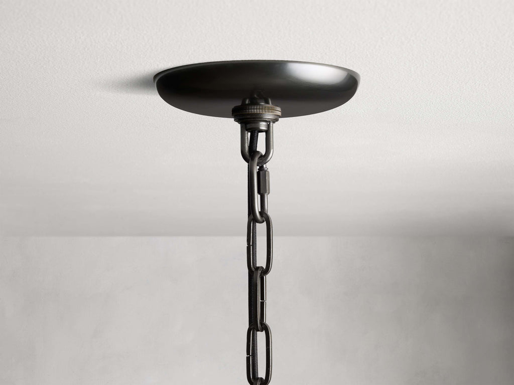 Black Glass Round chandelier - Kora Court for dining room view 17