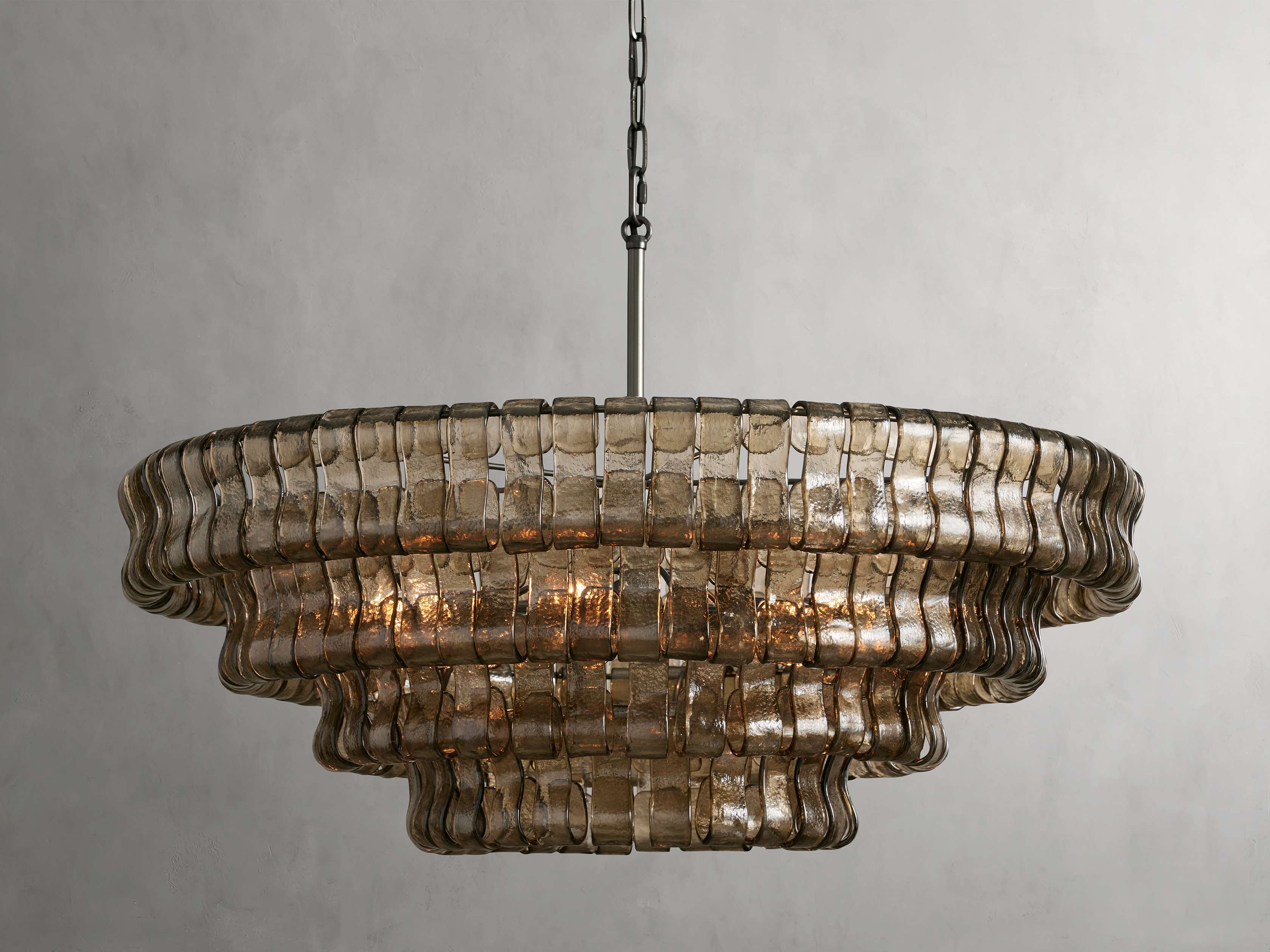 Black Glass Round chandelier - Kora Court for dining room view 28