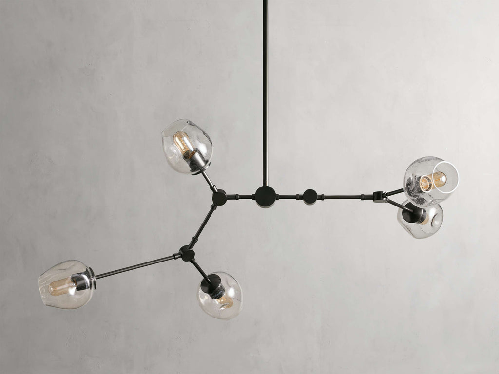 Clear Glass chandelier - Aurelia Court for dining room view 4